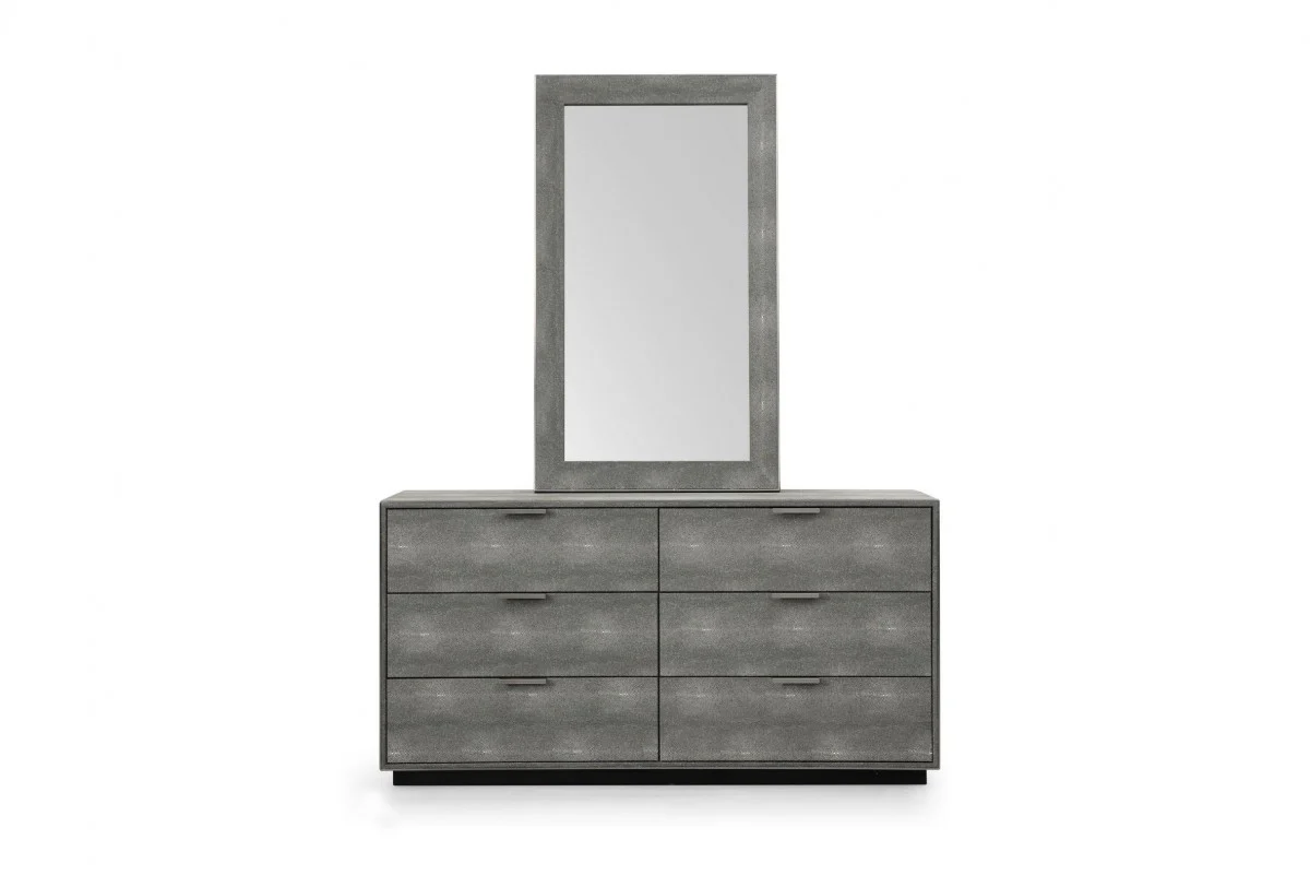 Grey Solid And Manufactured Wood Six Drawer Double Dresser By Homeroots - Image 2