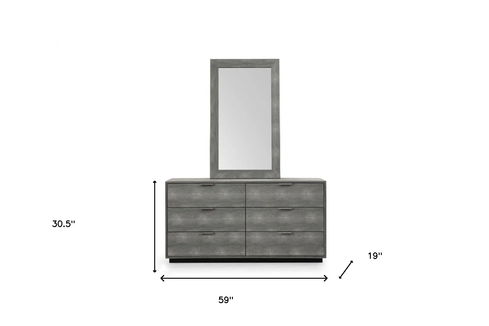 Grey Solid And Manufactured Wood Six Drawer Double Dresser By Homeroots - Image 5