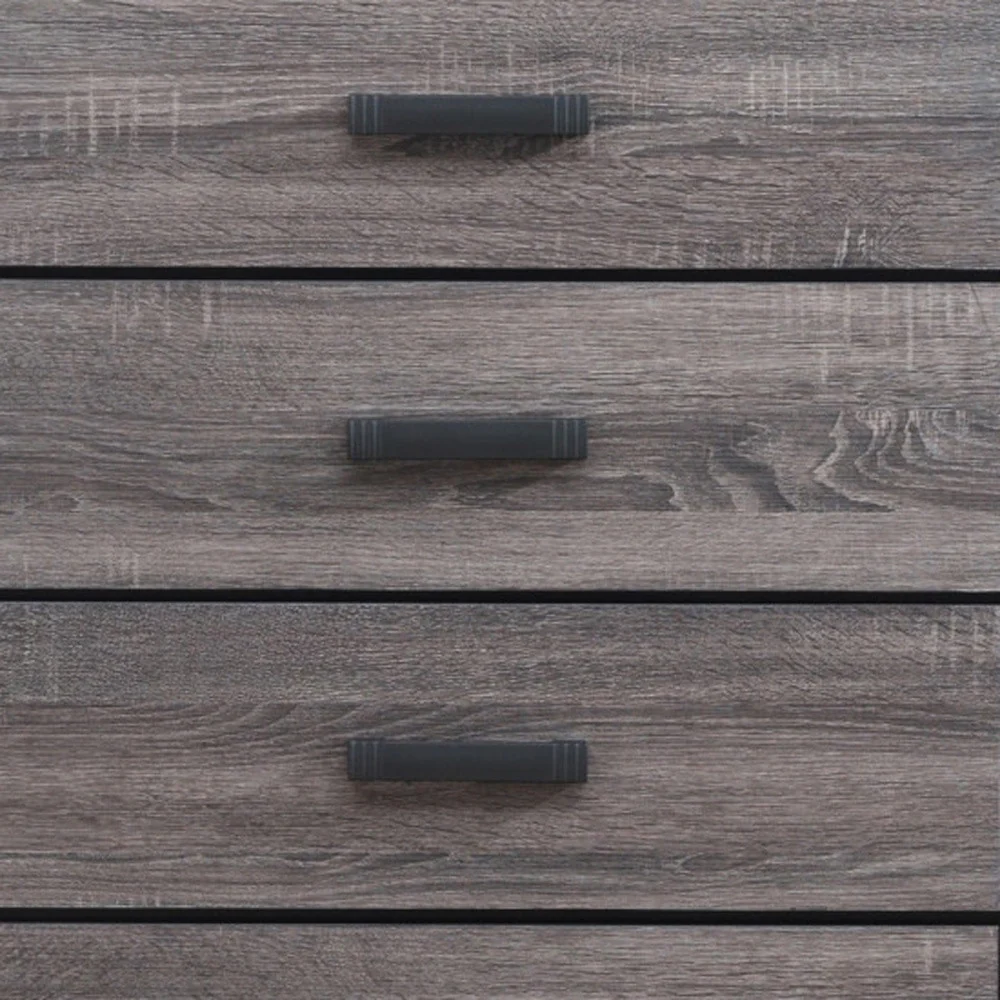 Grey Solid Wood Five Drawer Chest By Homeroots - Image 7