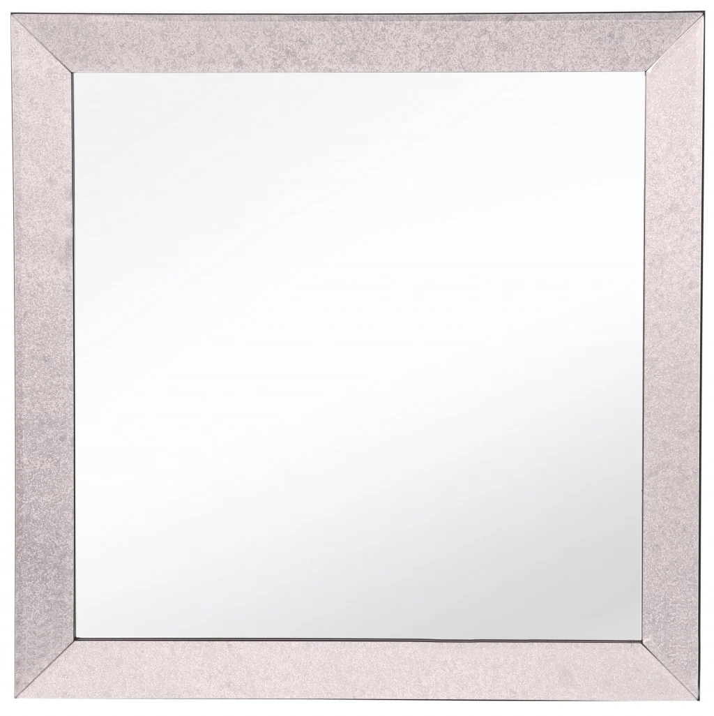 Grey Square Glass Mirror By Homeroots - Image 2