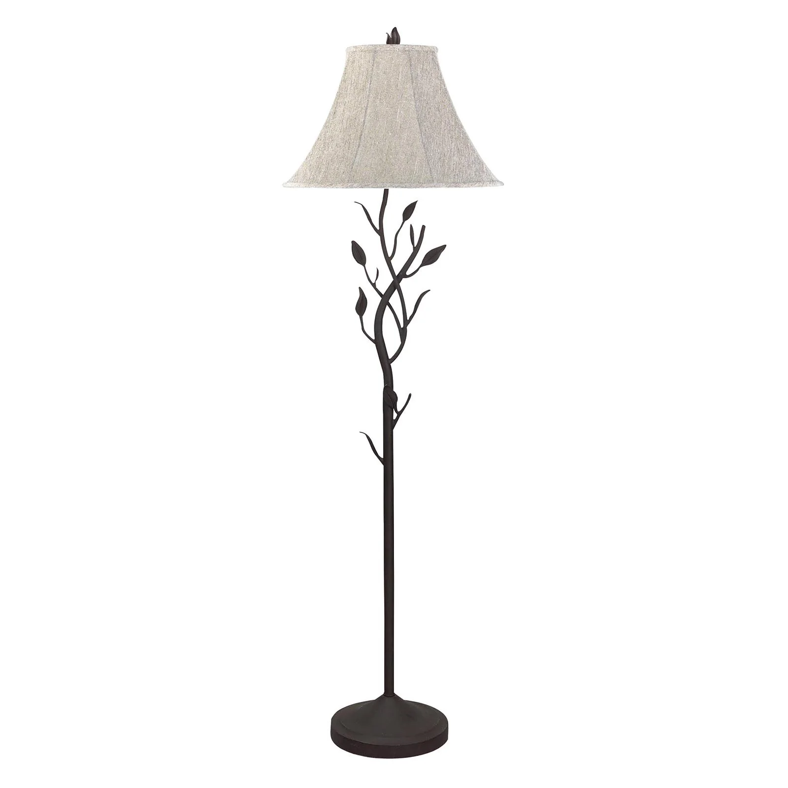 Grey Traditional Shaped Floor Lamp With Brown Bell Shade By Homeroots - Image 3