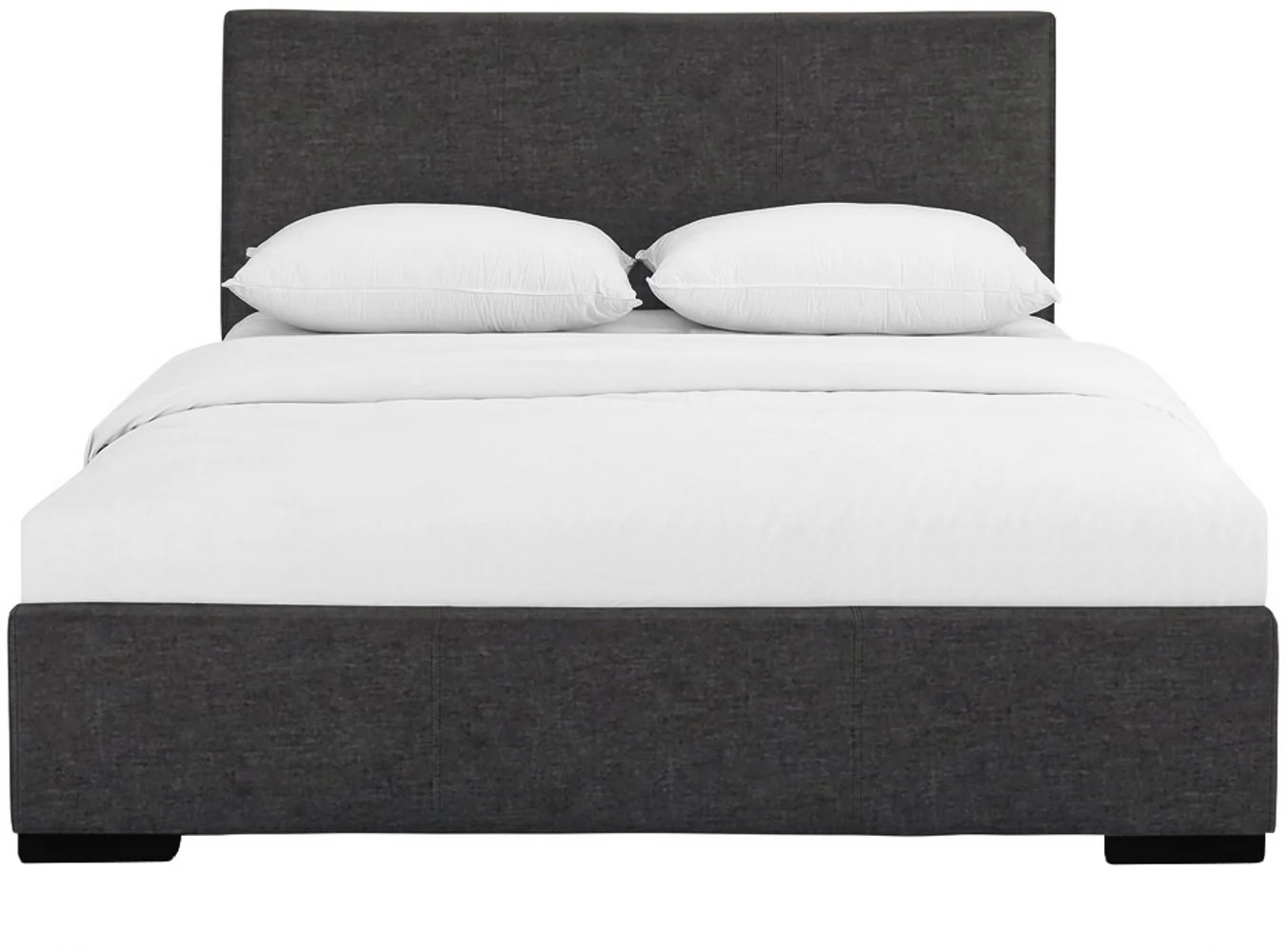 Grey Upholstered King Platform Bed By Homeroots - Image 2