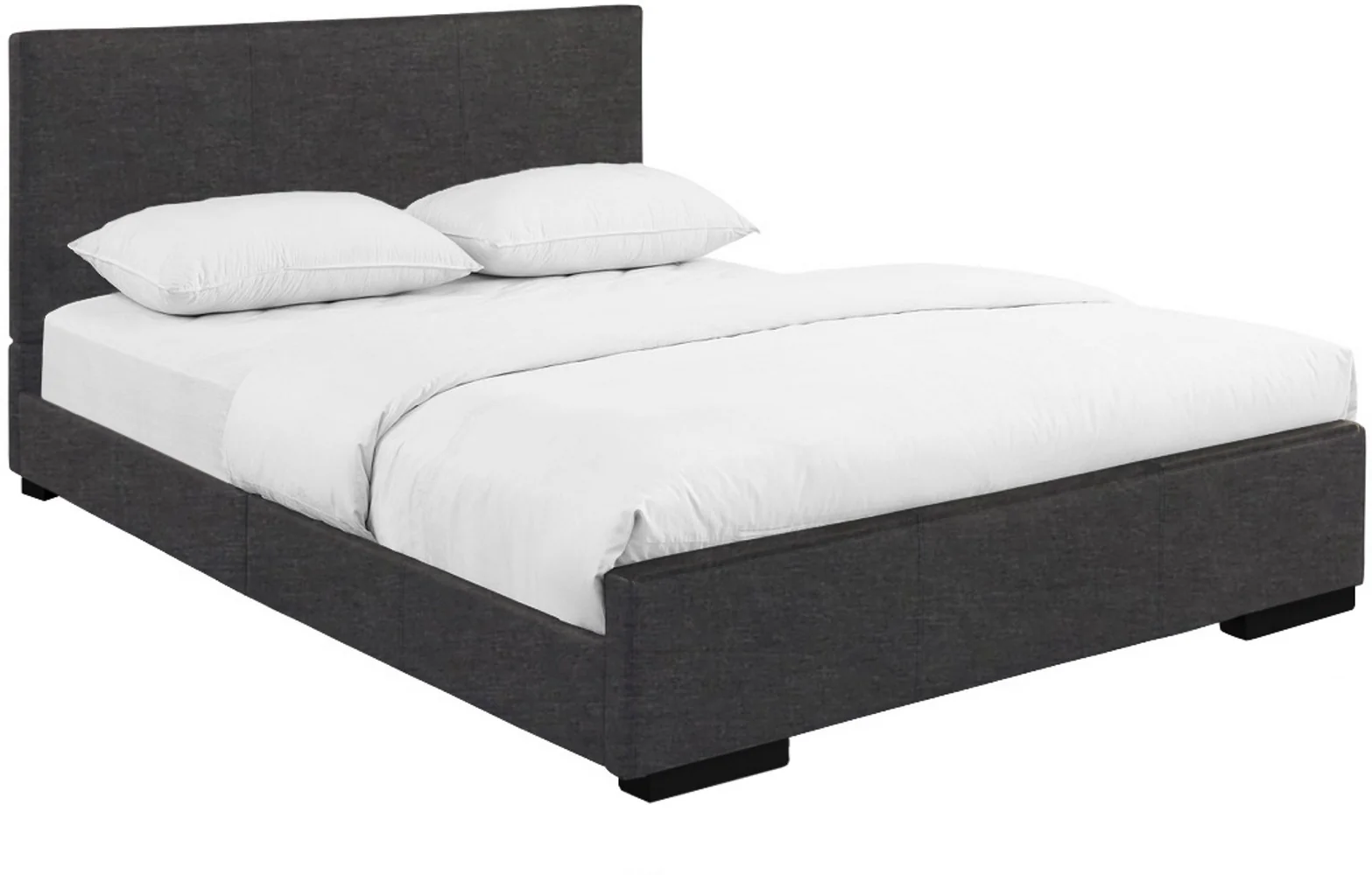 Grey Upholstered King Platform Bed By Homeroots - Image 3