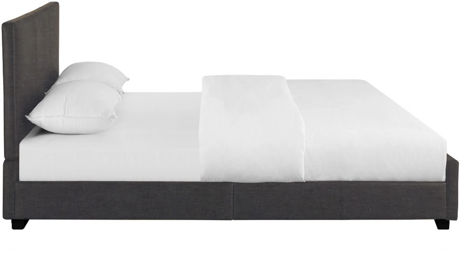 Grey Upholstered King Platform Bed By Homeroots - Image 4