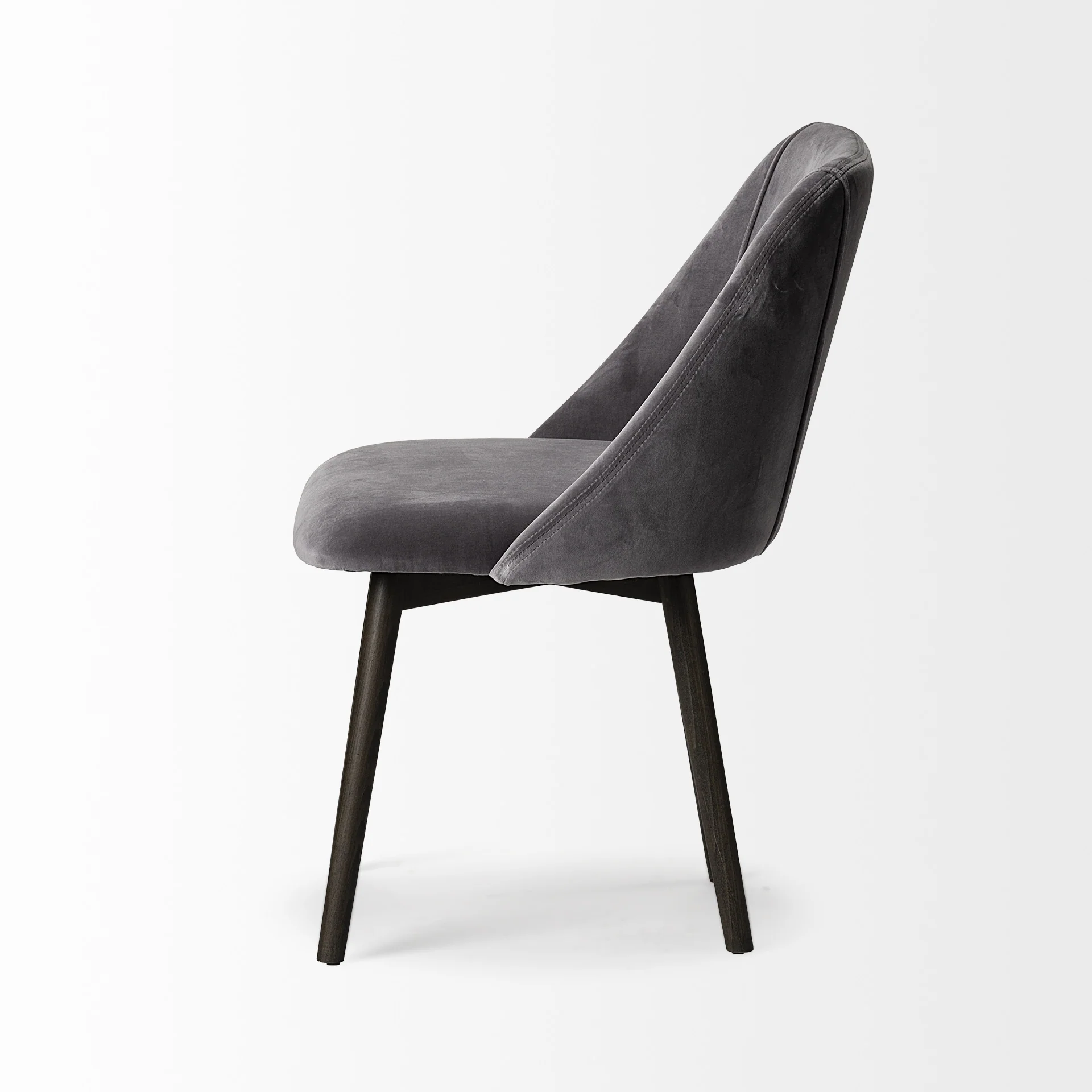 Grey Velvet Wrap With Black Wood Base Dining Chair By Homeroots - Image 3