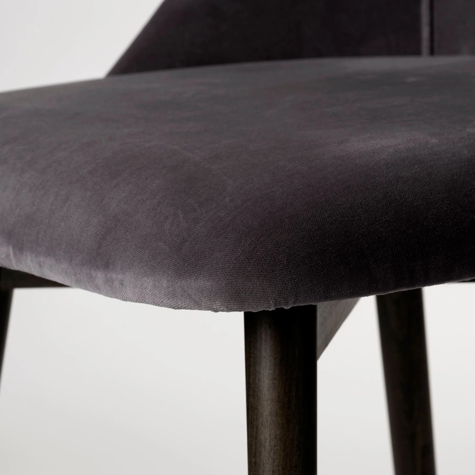 Grey Velvet Wrap With Black Wood Base Dining Chair By Homeroots - Image 6
