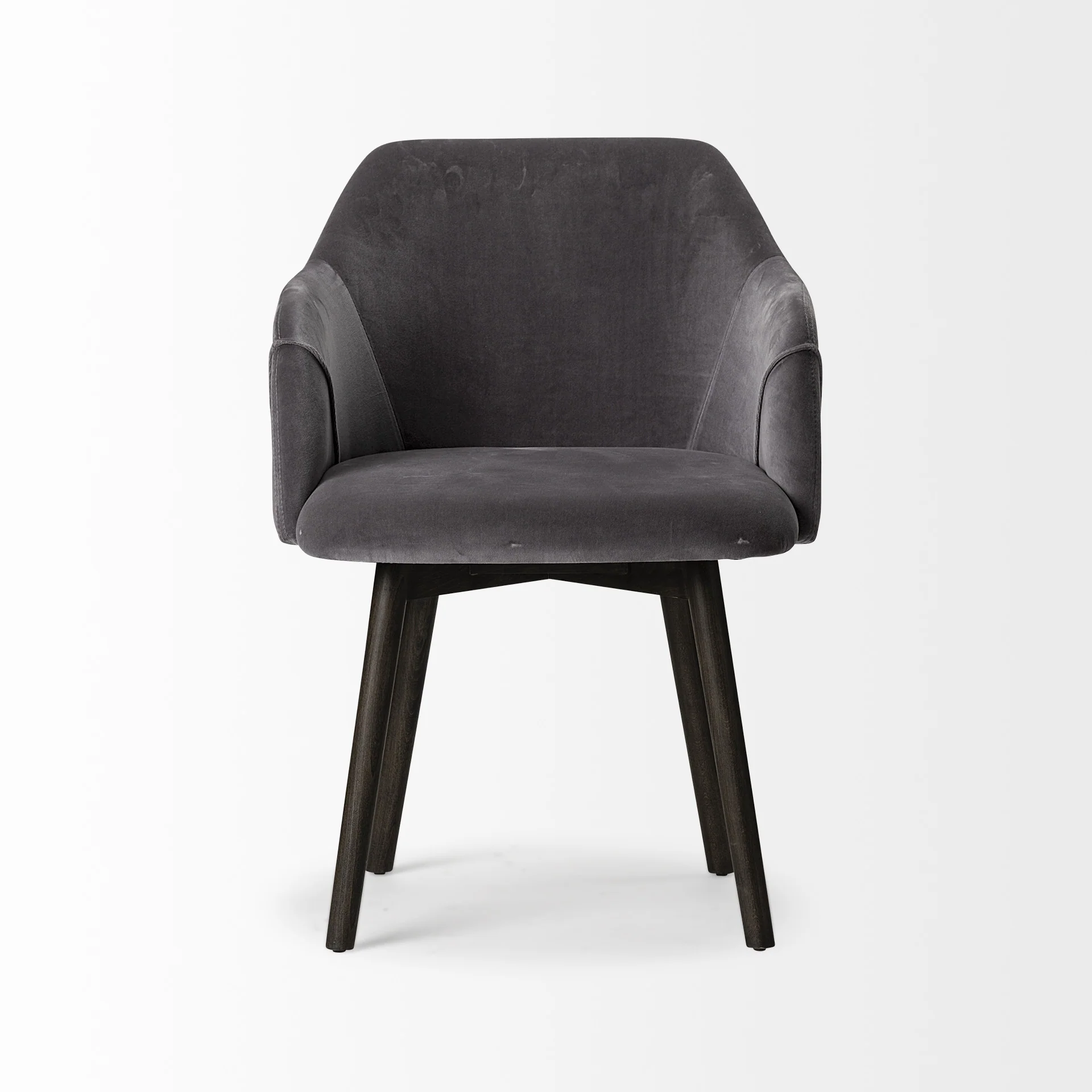 Grey Velvet Wrap With Black Wooden Base Dining Chair By Homeroots - Image 2