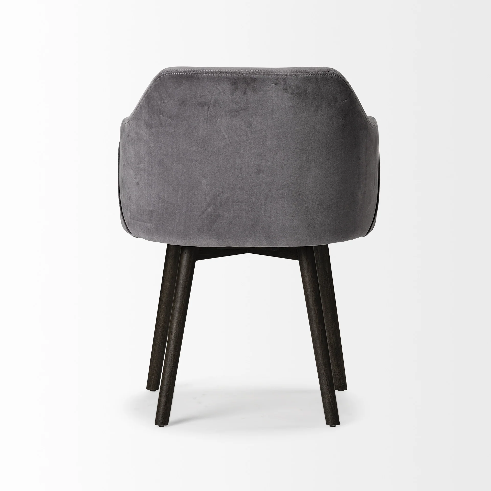 Grey Velvet Wrap With Black Wooden Base Dining Chair By Homeroots - Image 4