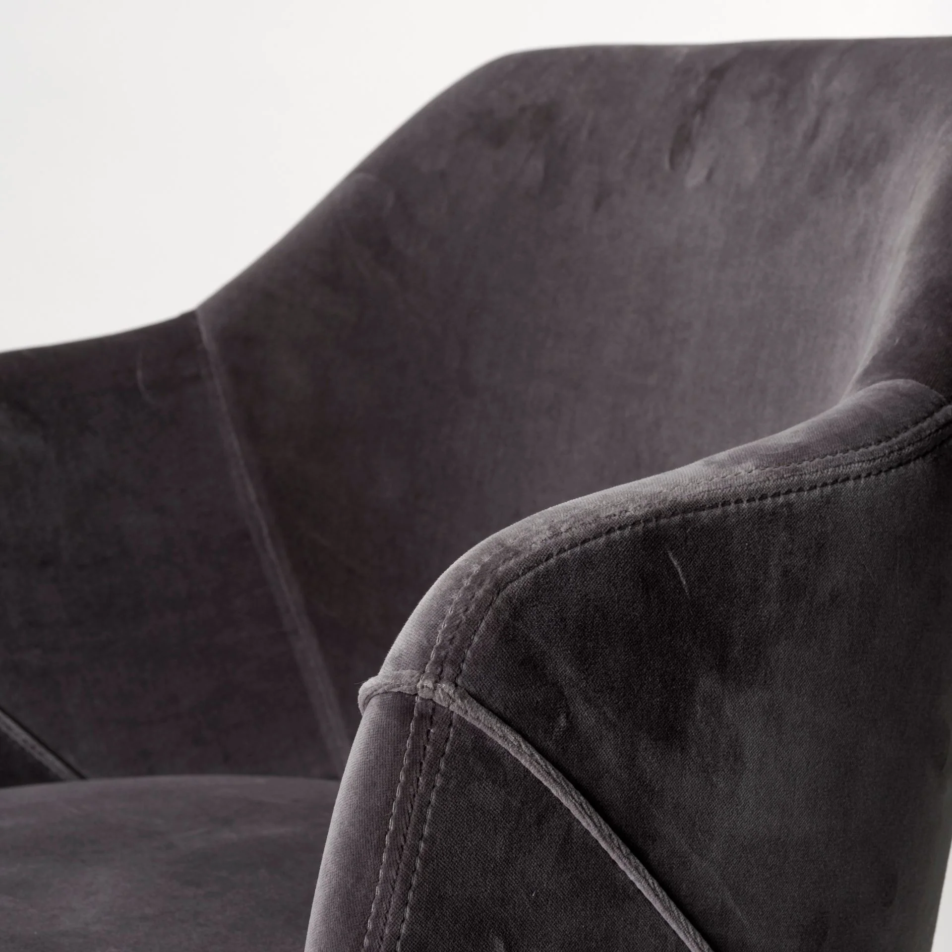 Grey Velvet Wrap With Black Wooden Base Dining Chair By Homeroots - Image 6
