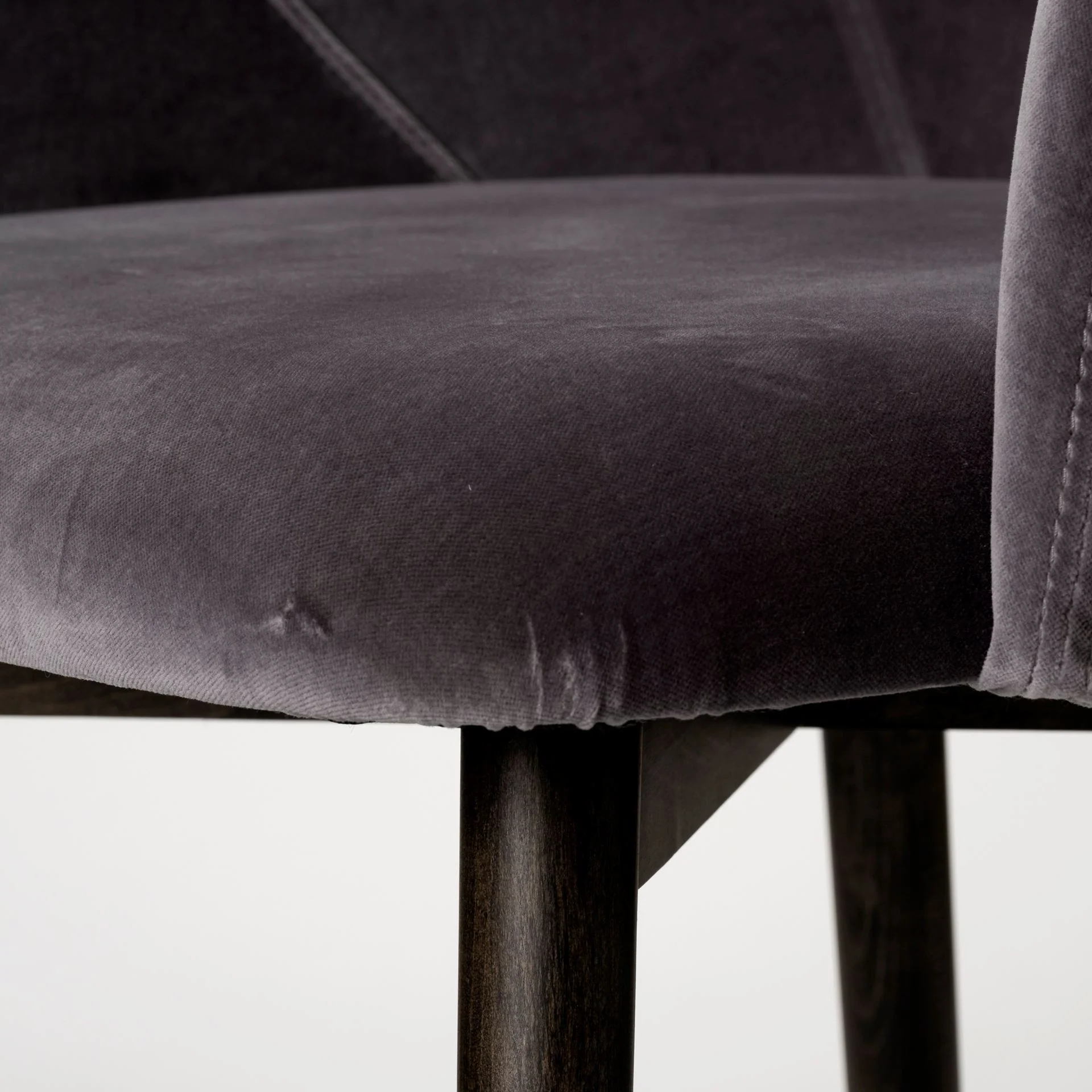 Grey Velvet Wrap With Black Wooden Base Dining Chair By Homeroots - Image 7