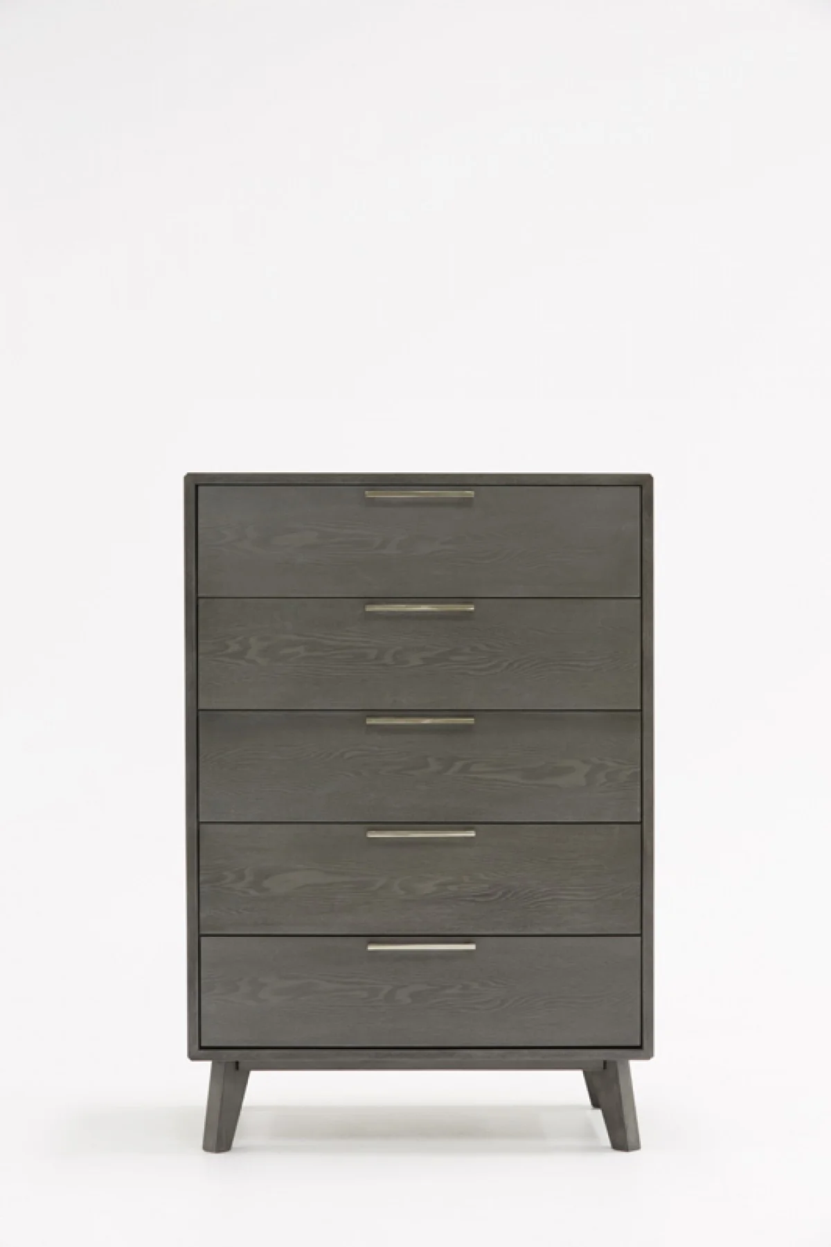 Grey Wash Solid Wood Five Drawer Chest By Homeroots - Image 2