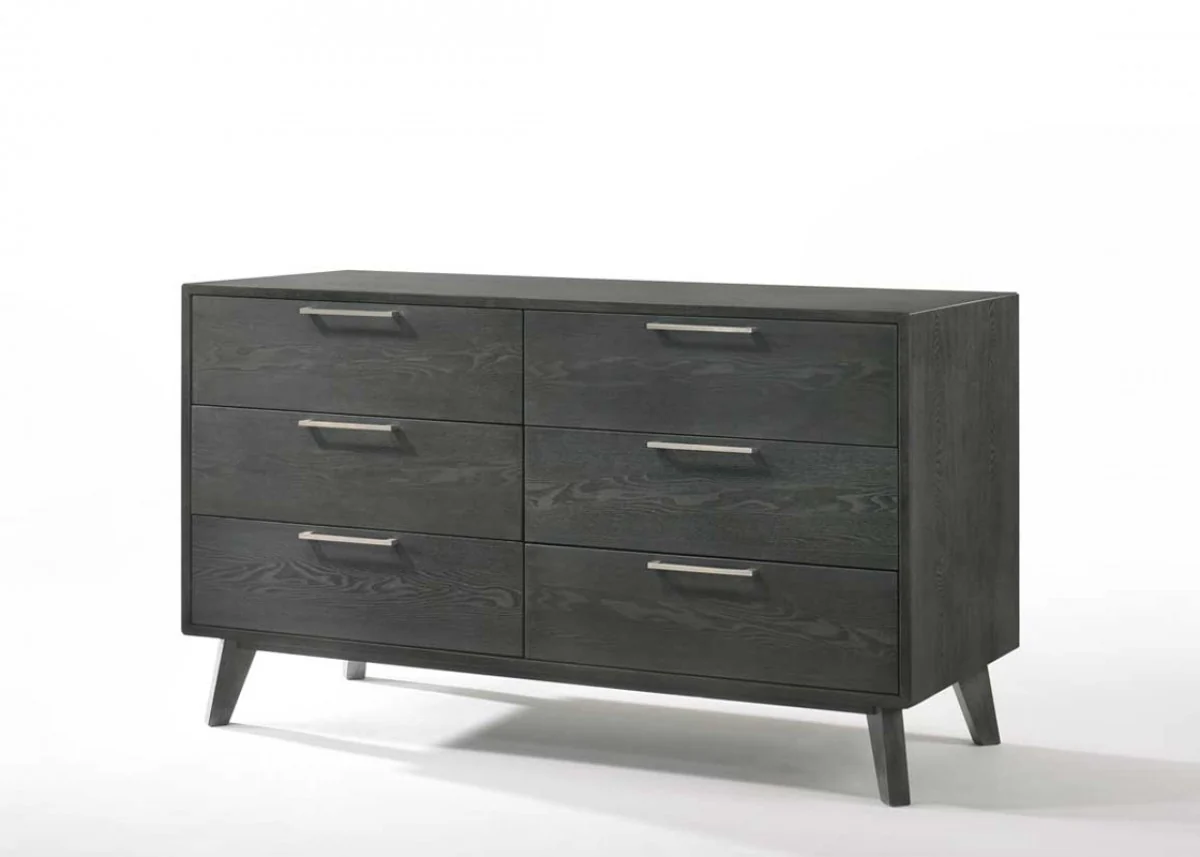Grey Wash Solid Wood Six Drawer Double Dresser By Homeroots - Image 2
