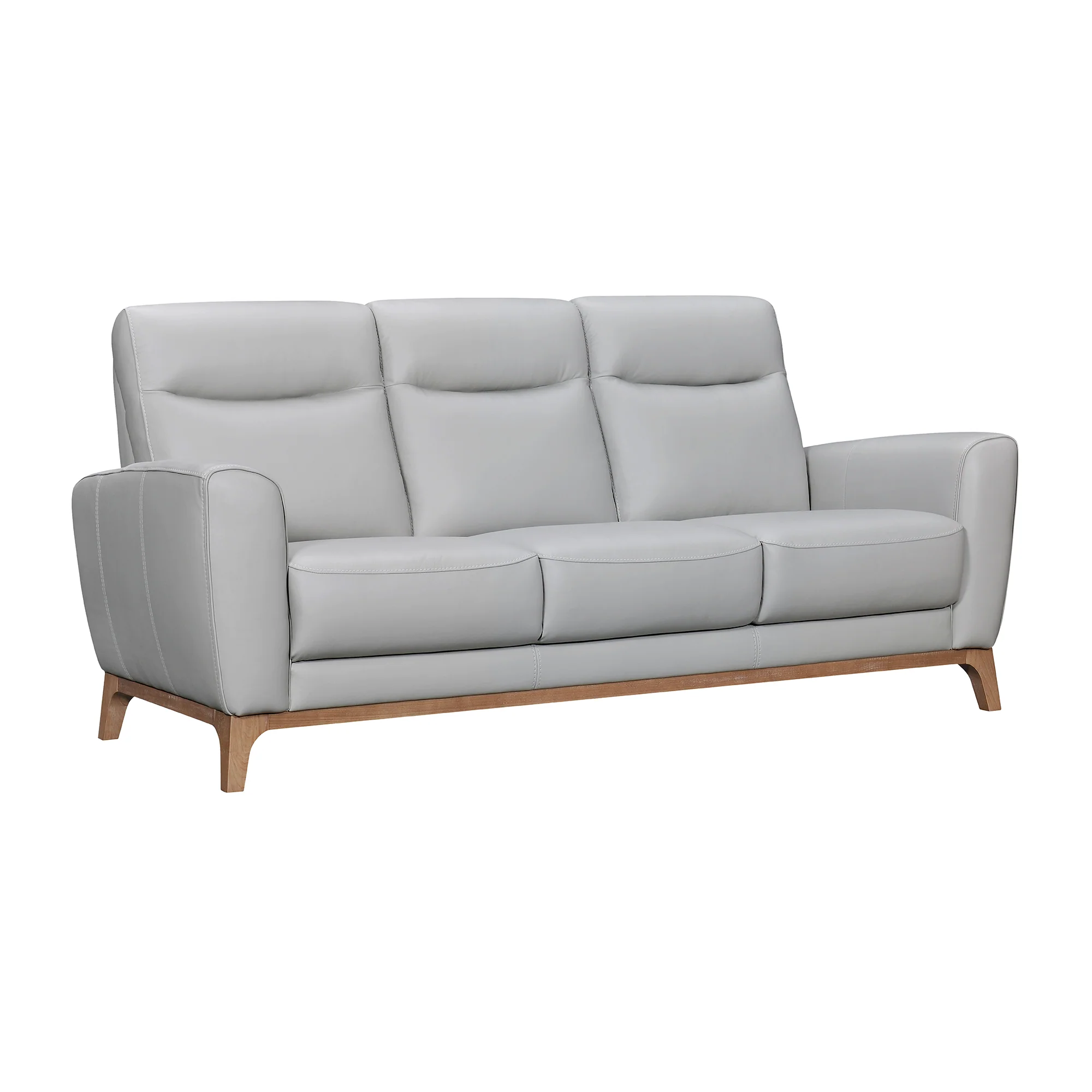 Greyson 83" Dove Gray Leather Sofa By Armen Living - Image 3
