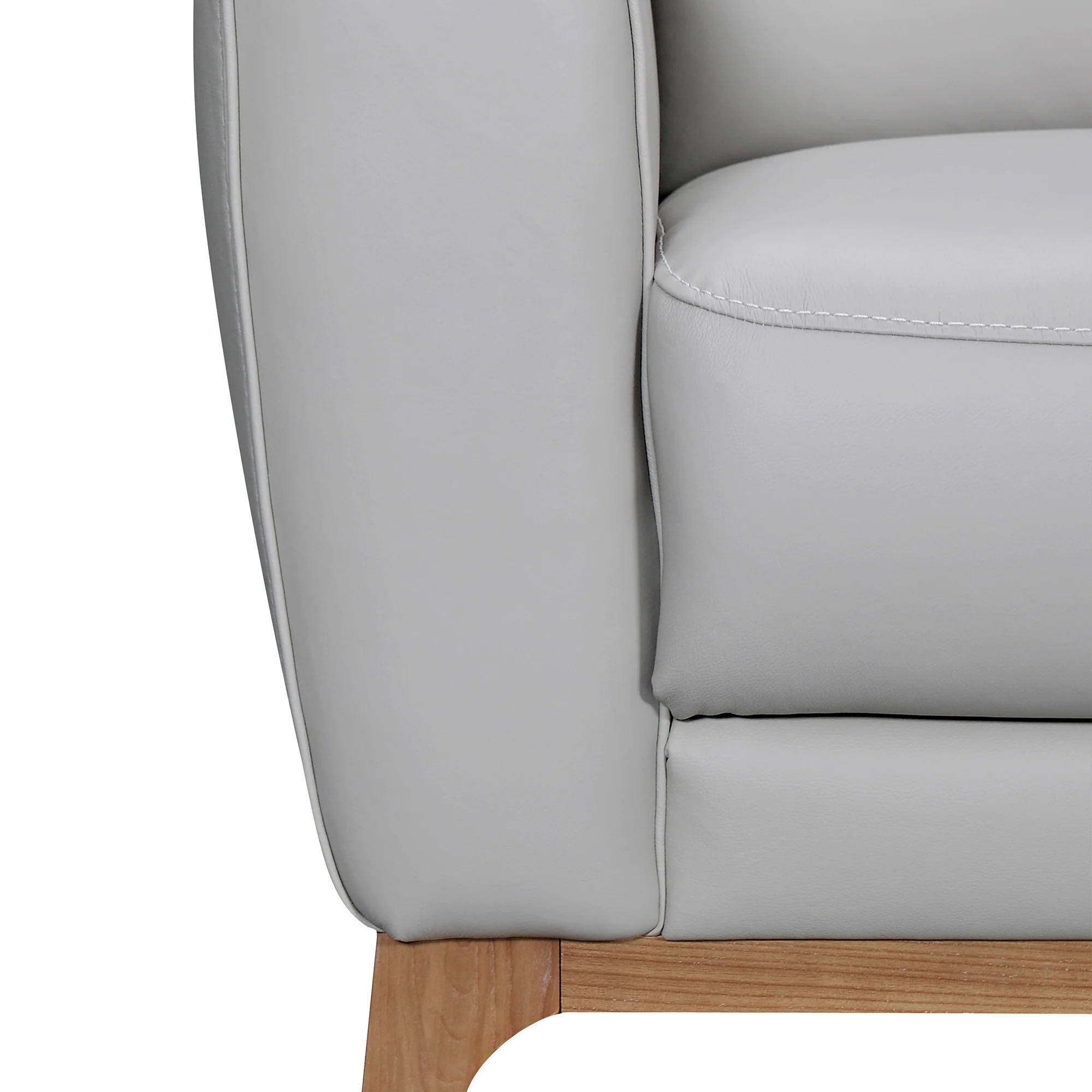 Greyson 83" Dove Gray Leather Sofa By Armen Living - Image 5