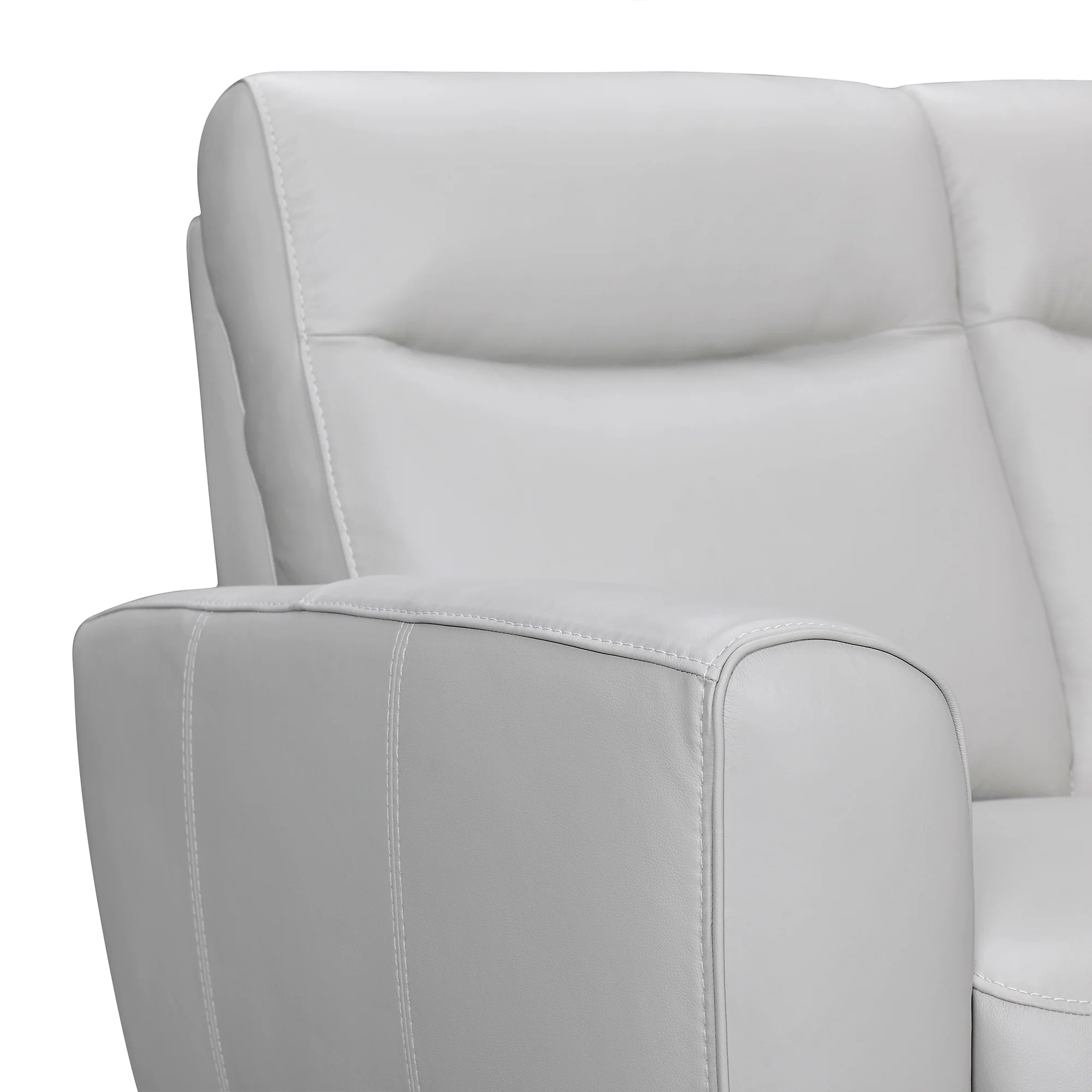 Greyson 83" Dove Gray Leather Sofa By Armen Living - Image 6