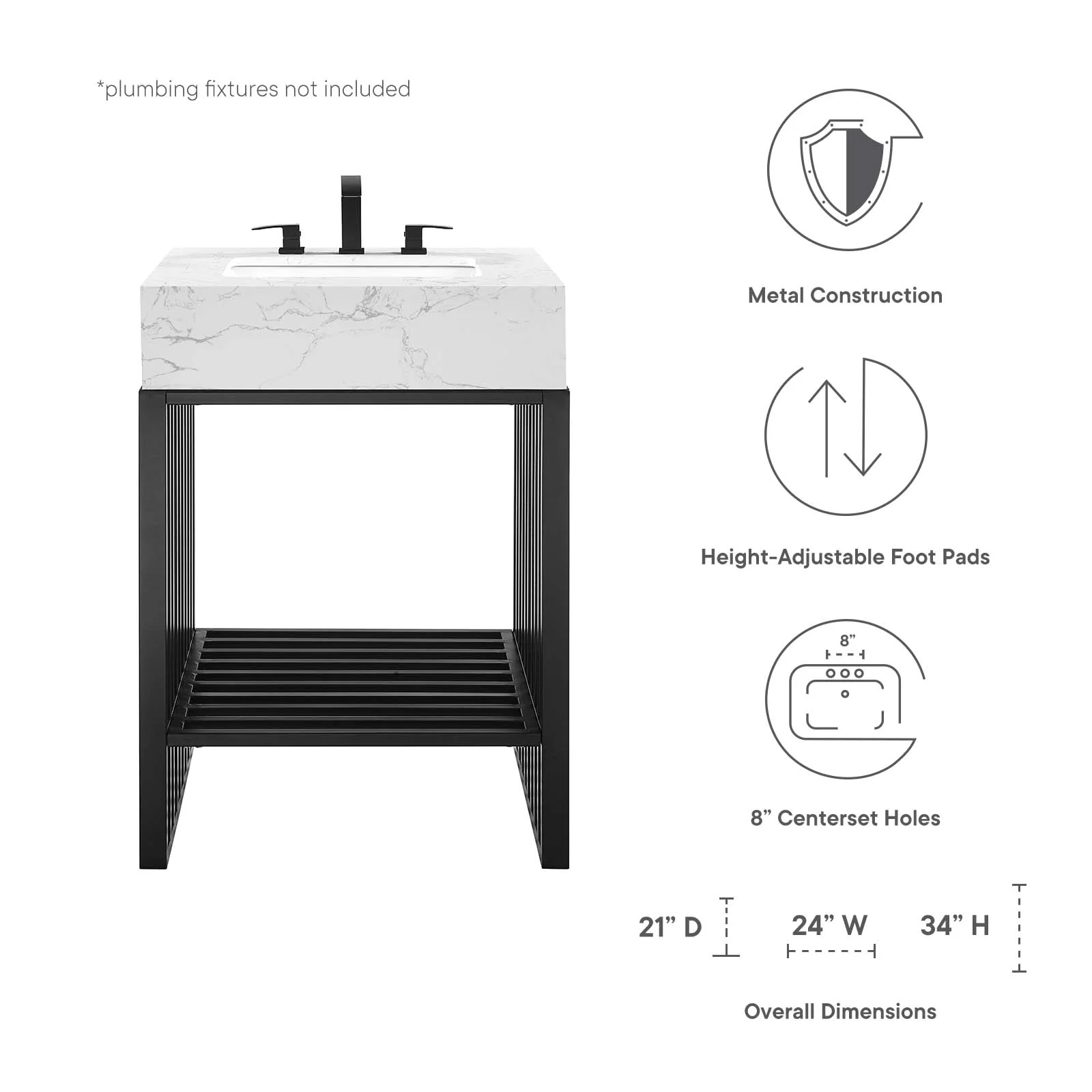 Gridiron 24" Bathroom Vanity By Modway - EEI-6104 - Image 8