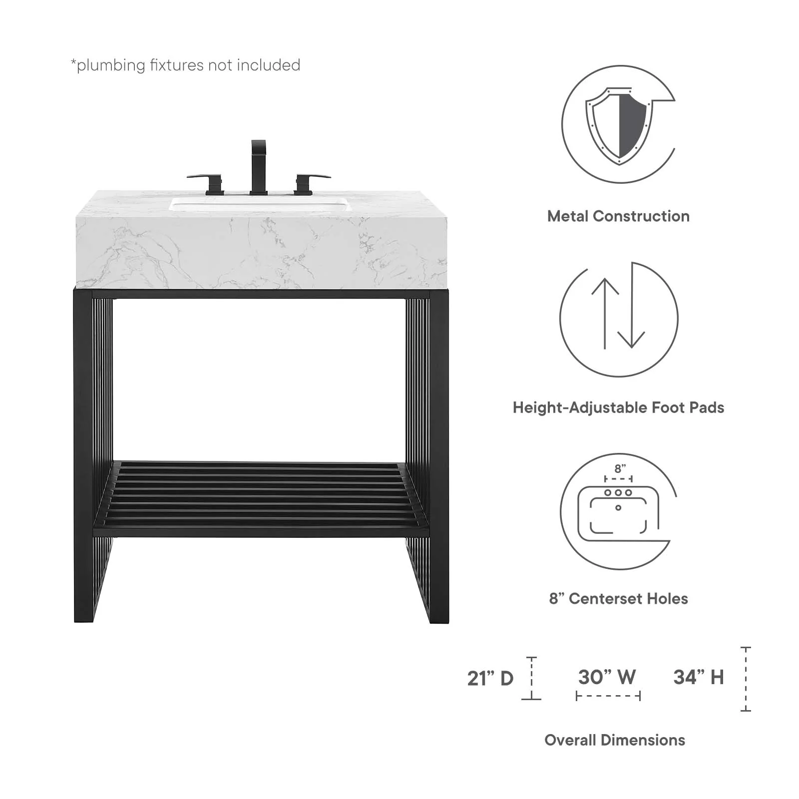 Gridiron 30" Bathroom Vanity By Modway - EEI-6106 - Image 8