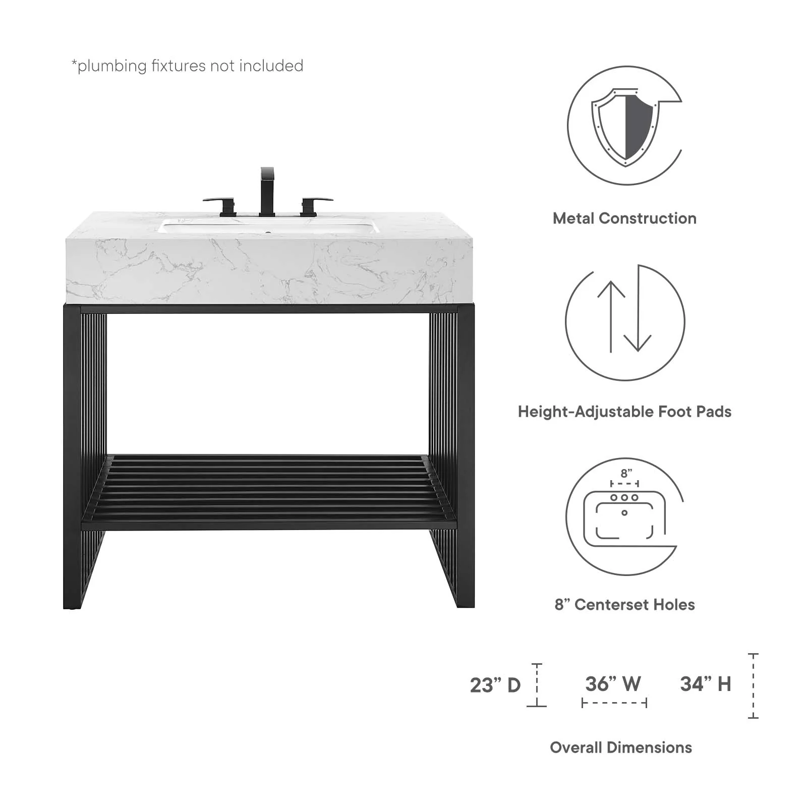 Gridiron 36" Bathroom Vanity By Modway - EEI-6108 - Image 8