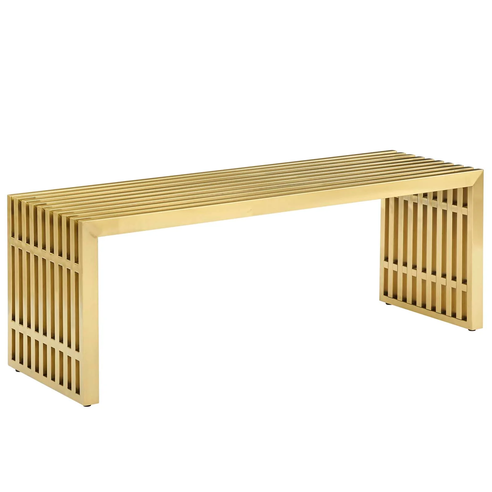 Gridiron Medium Stainless Steel Bench By Modway - EEI-3035 - Image 2