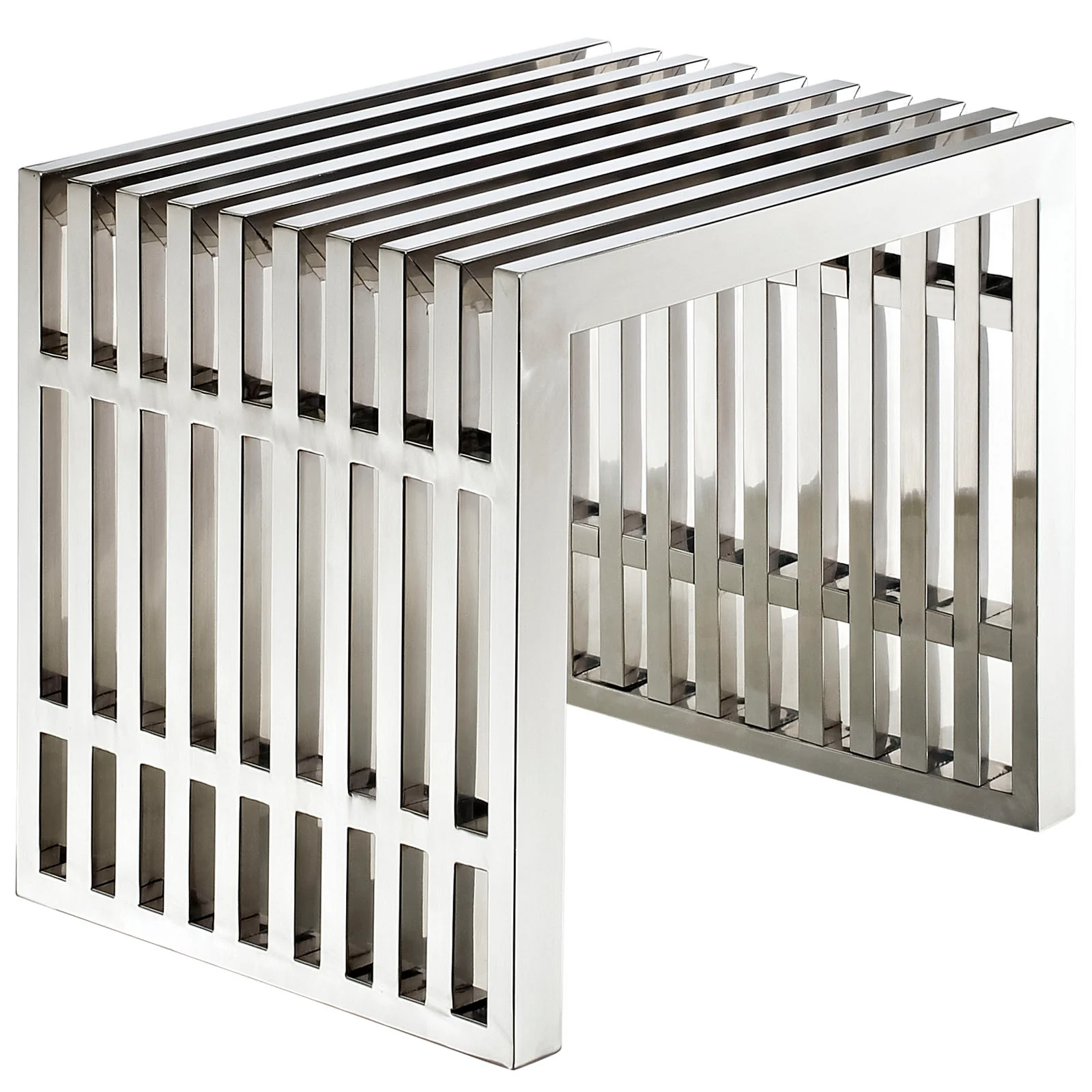 Gridiron Small Stainless Steel Bench By Modway - EEI-569 - Image 2
