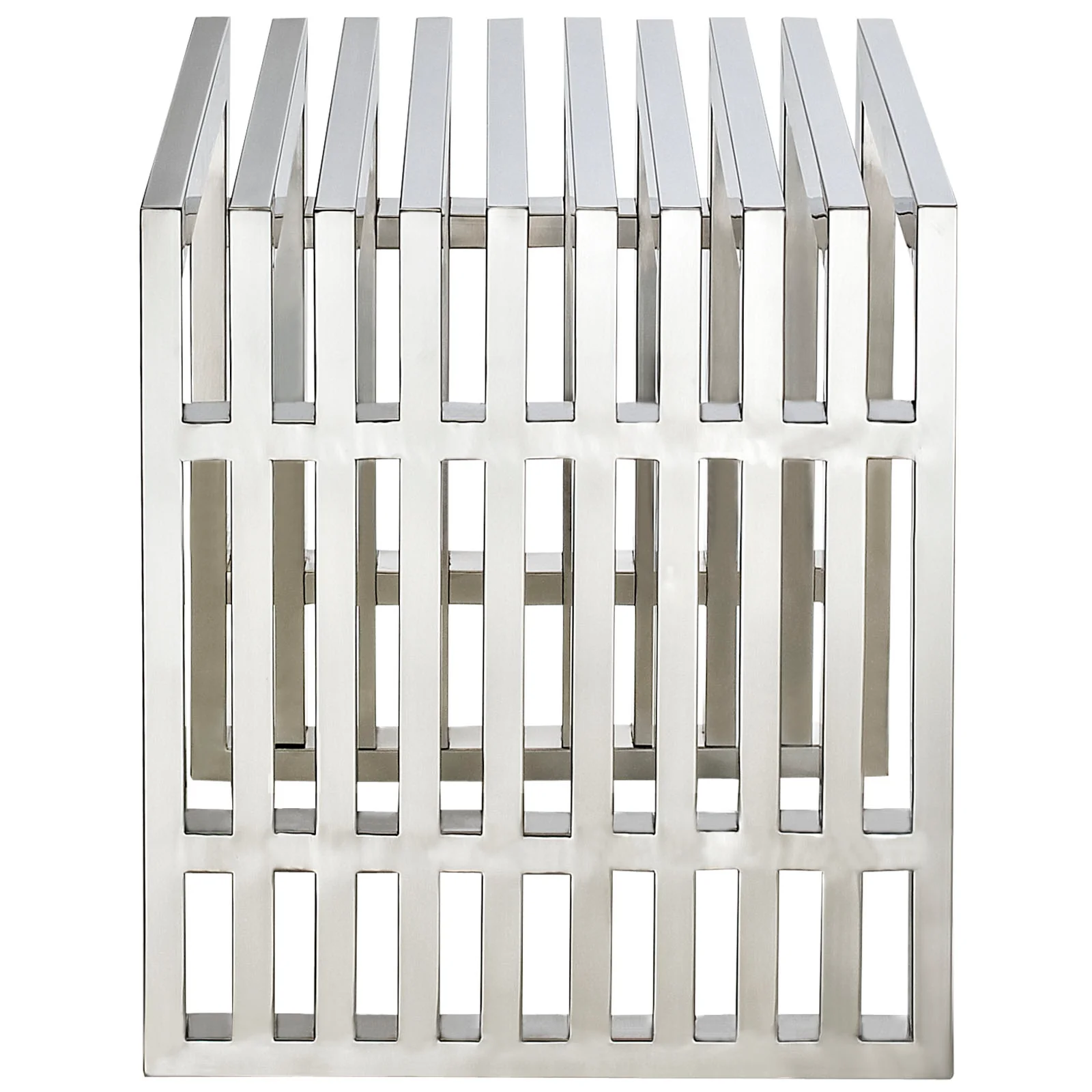 Gridiron Small Stainless Steel Bench By Modway - EEI-569 - Image 4