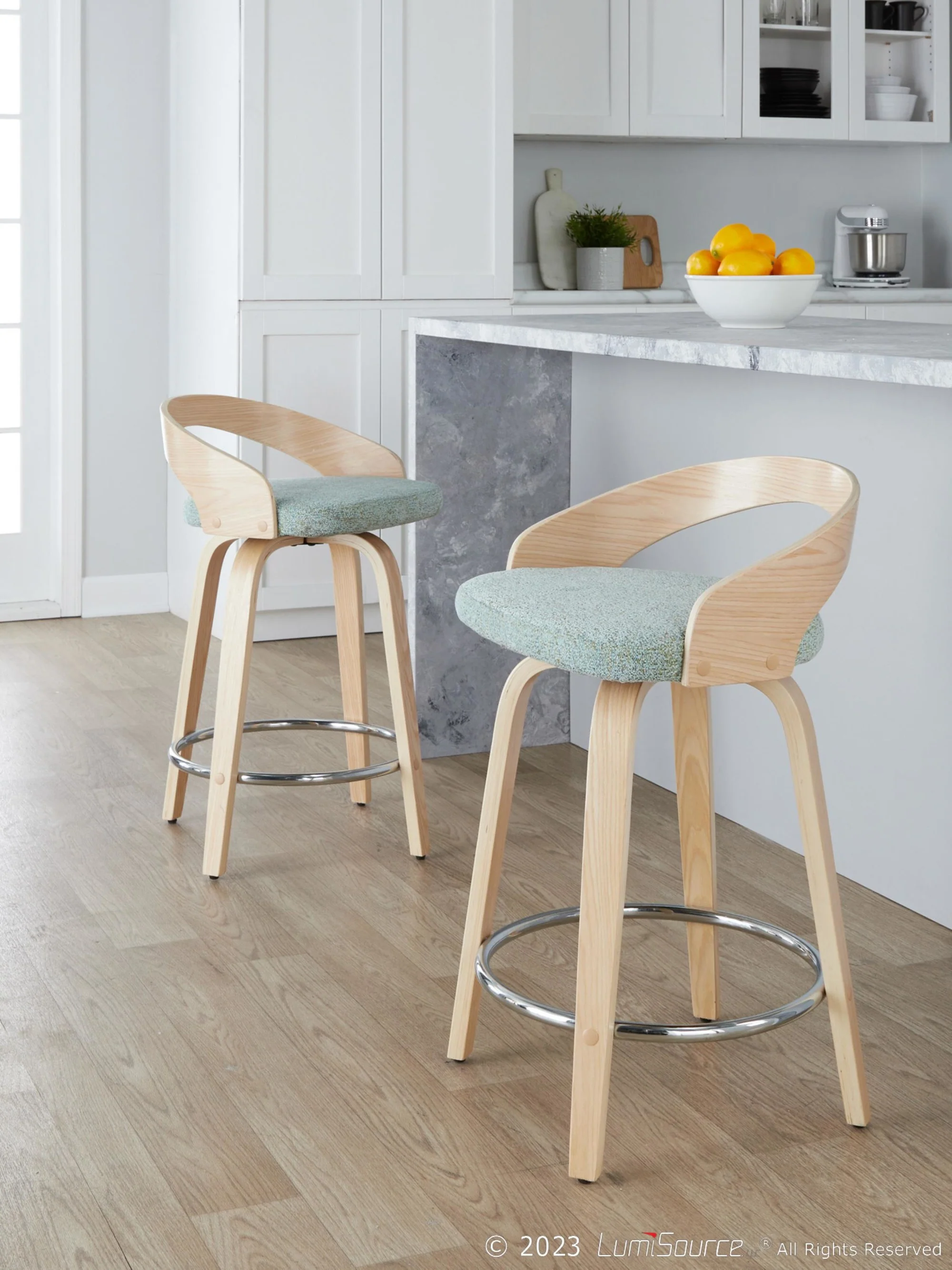 Grotto 24" Fixed-Height Counter Stool - Set of 2 By LumiSource - B24-GROTTOFB-GRTZR2 NANALGN2 - Image 2