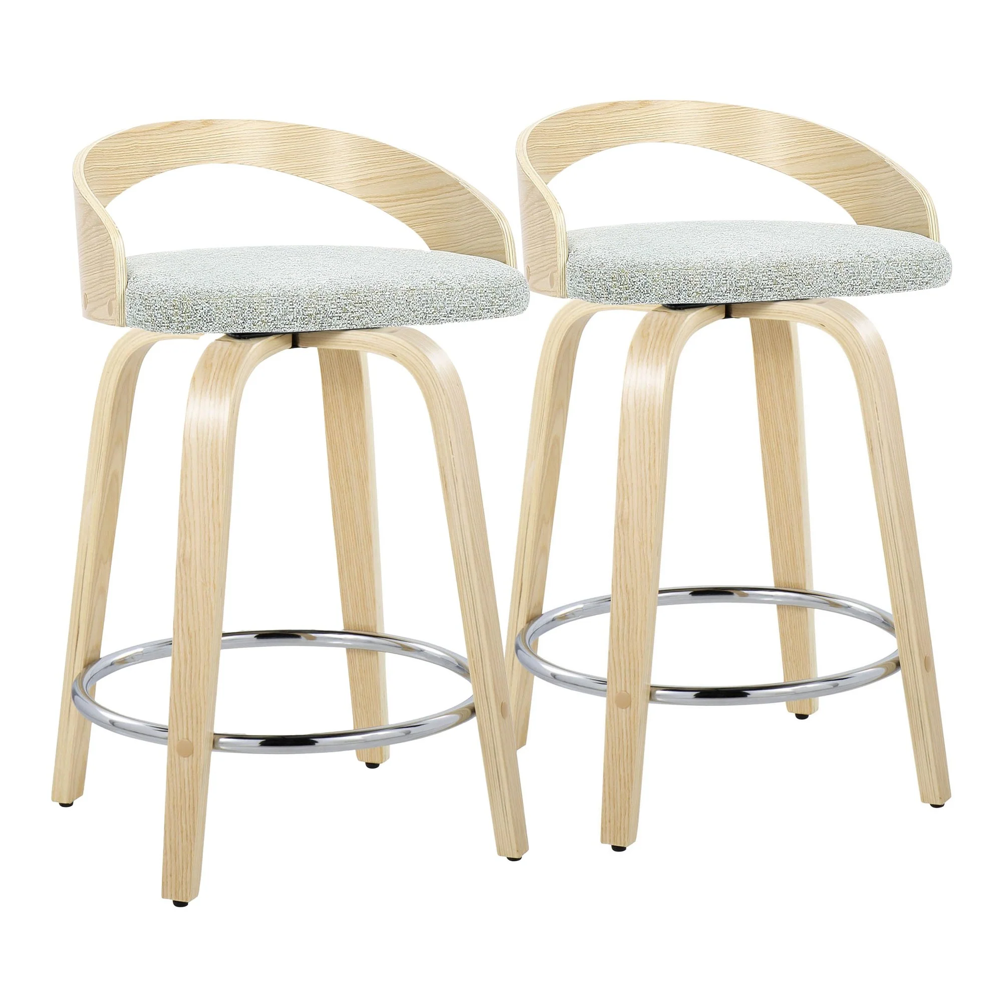 Grotto 24" Fixed-Height Counter Stool - Set of 2 By LumiSource - B24-GROTTOFB-GRTZR2 NANALGN2 - Image 5