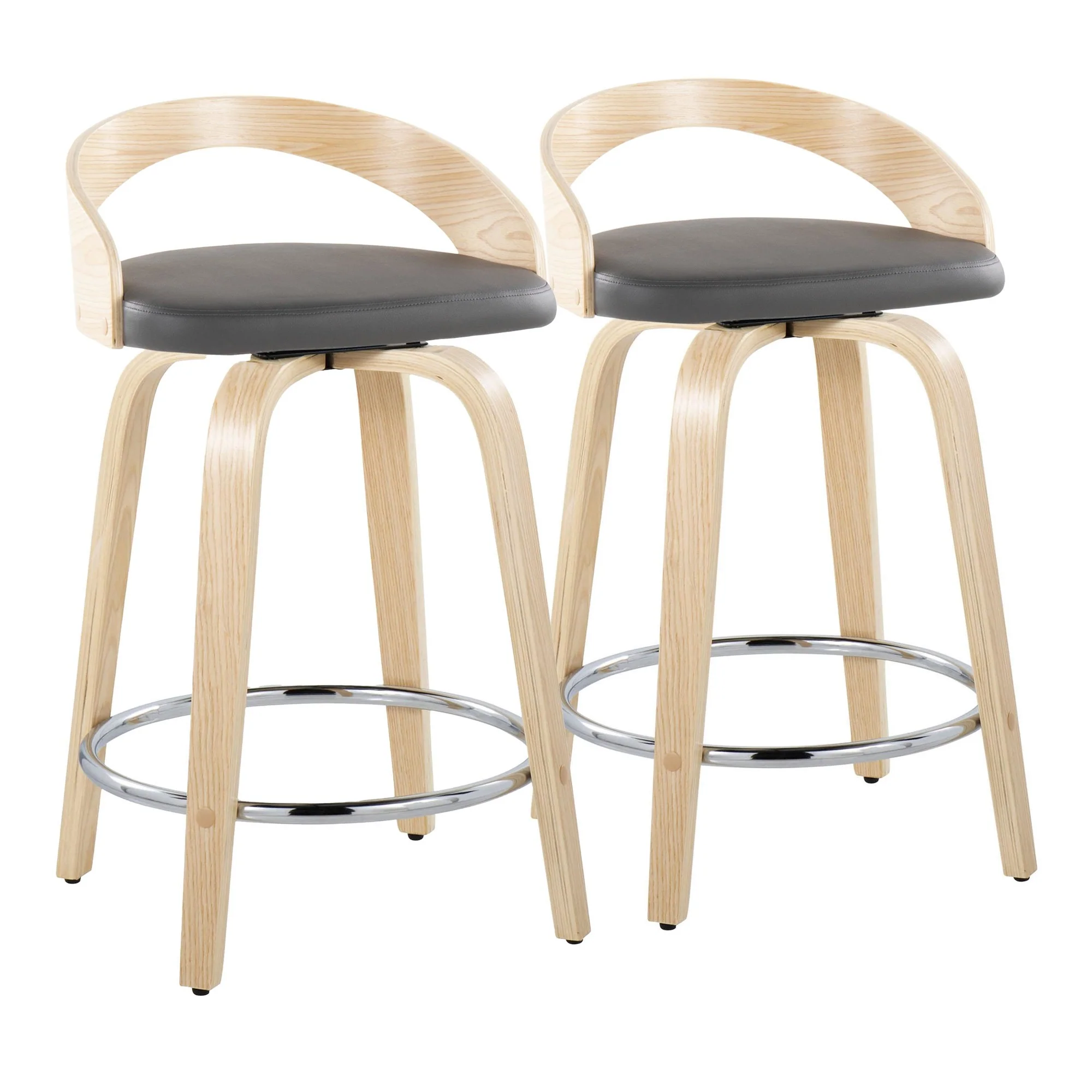 Grotto 24" Fixed-Height Counter Stool - Set of 2 By LumiSource - B24-GROTTOPU-GRTZR2 NANABN2 - Image 11