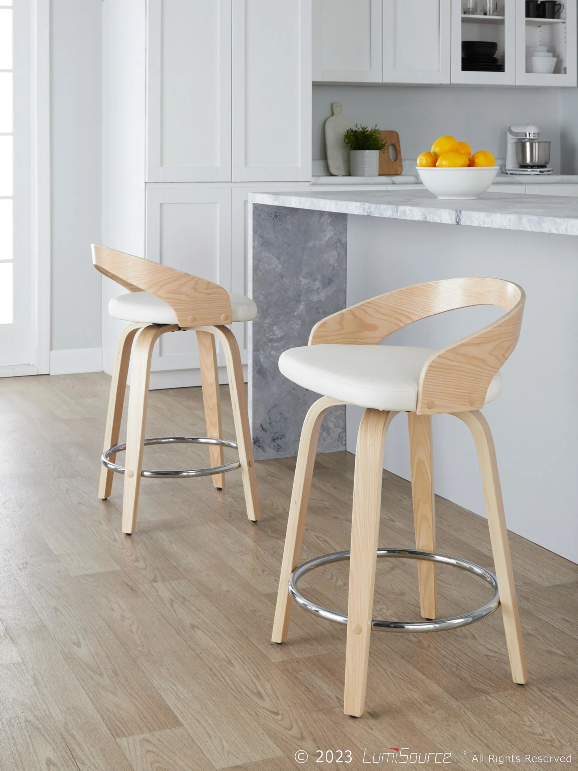 Grotto 24" Fixed-Height Counter Stool - Set of 2 By LumiSource - B24-GROTTOPU-GRTZR2 NANABN2 - Image 18