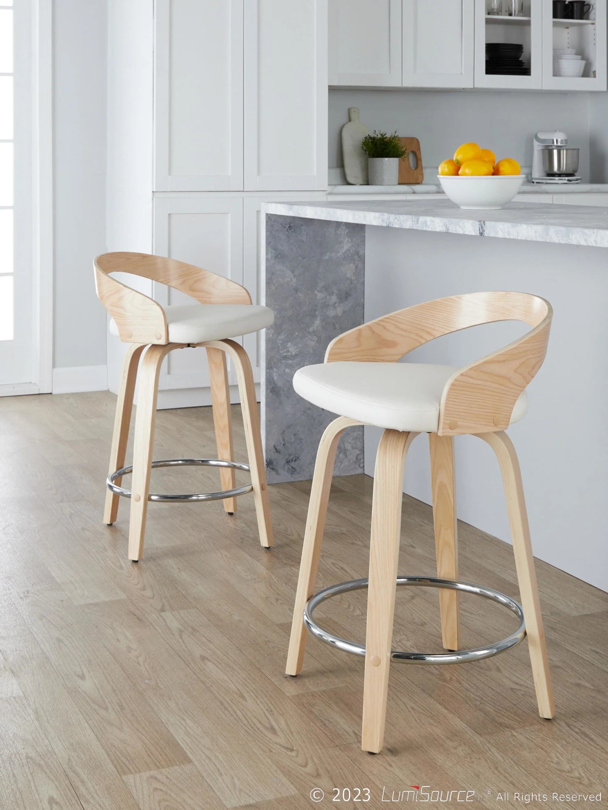Grotto 24" Fixed-Height Counter Stool - Set of 2 By LumiSource - B24-GROTTOPU-GRTZR2 NANABN2 - Image 19