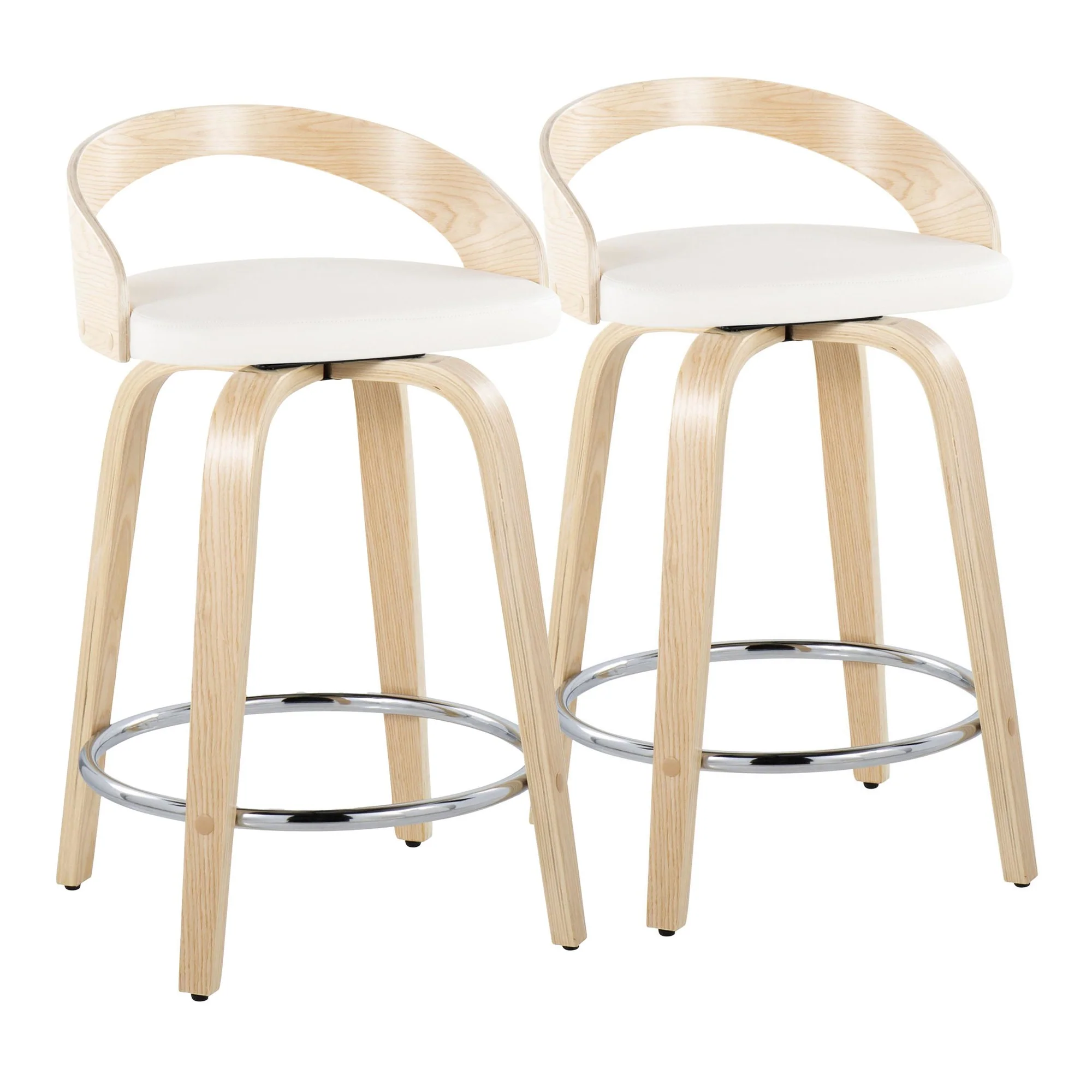 Grotto 24" Fixed-Height Counter Stool - Set of 2 By LumiSource - B24-GROTTOPU-GRTZR2 NANABN2 - Image 22