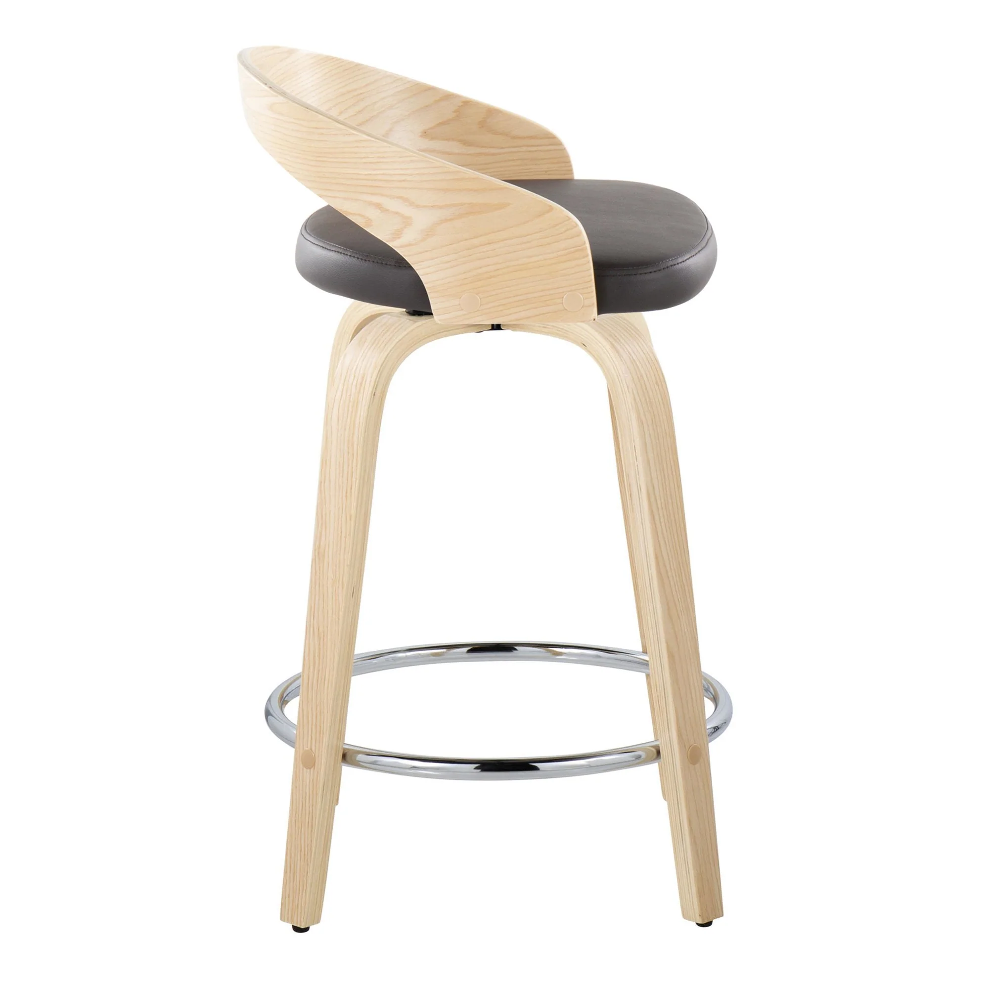Grotto 24" Fixed-Height Counter Stool - Set of 2 By LumiSource - B24-GROTTOPU-GRTZR2 NANABN2 - Image 3