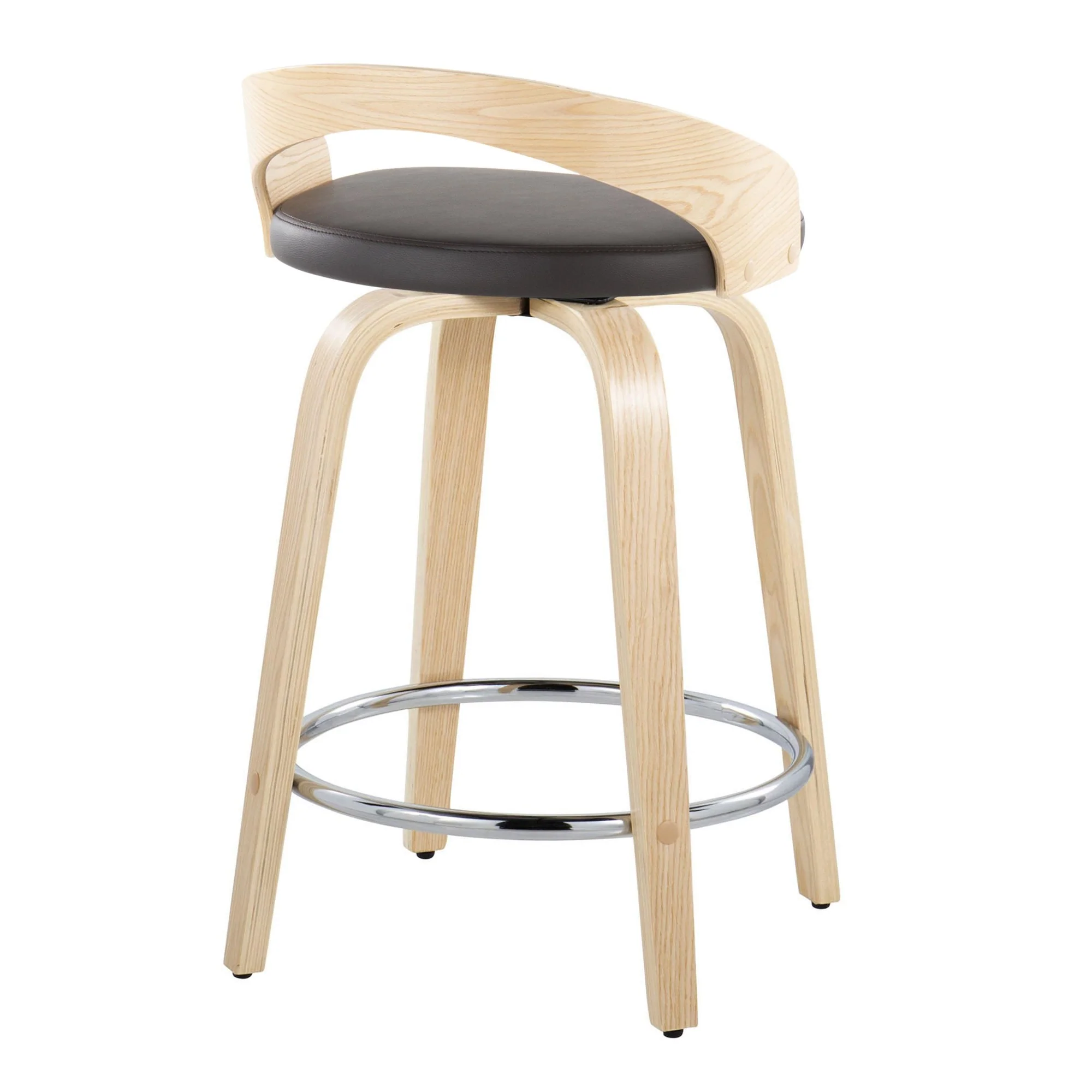 Grotto 24" Fixed-Height Counter Stool - Set of 2 By LumiSource - B24-GROTTOPU-GRTZR2 NANABN2 - Image 4