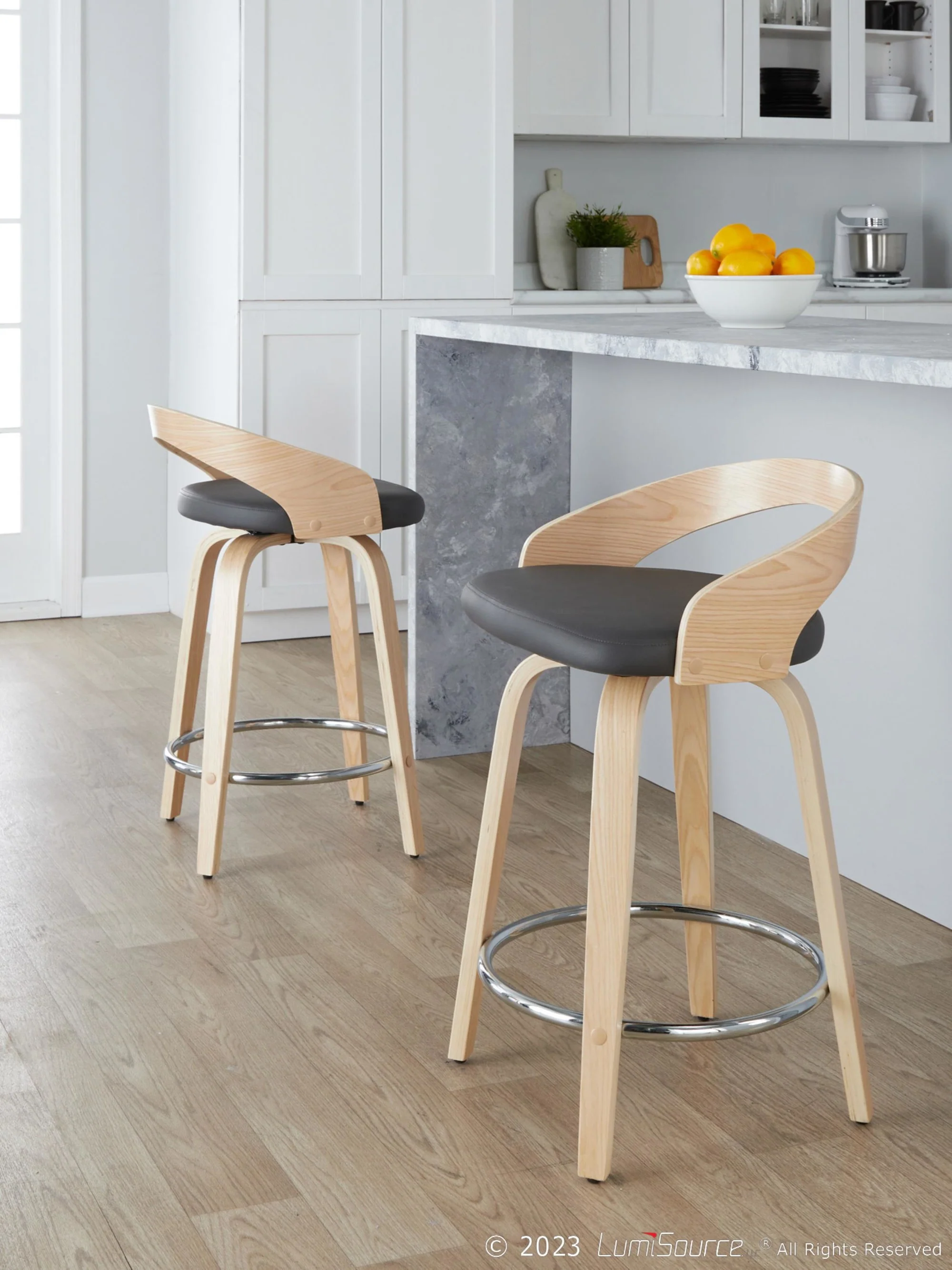 Grotto 24" Fixed-Height Counter Stool - Set of 2 By LumiSource - B24-GROTTOPU-GRTZR2 NANABN2 - Image 7