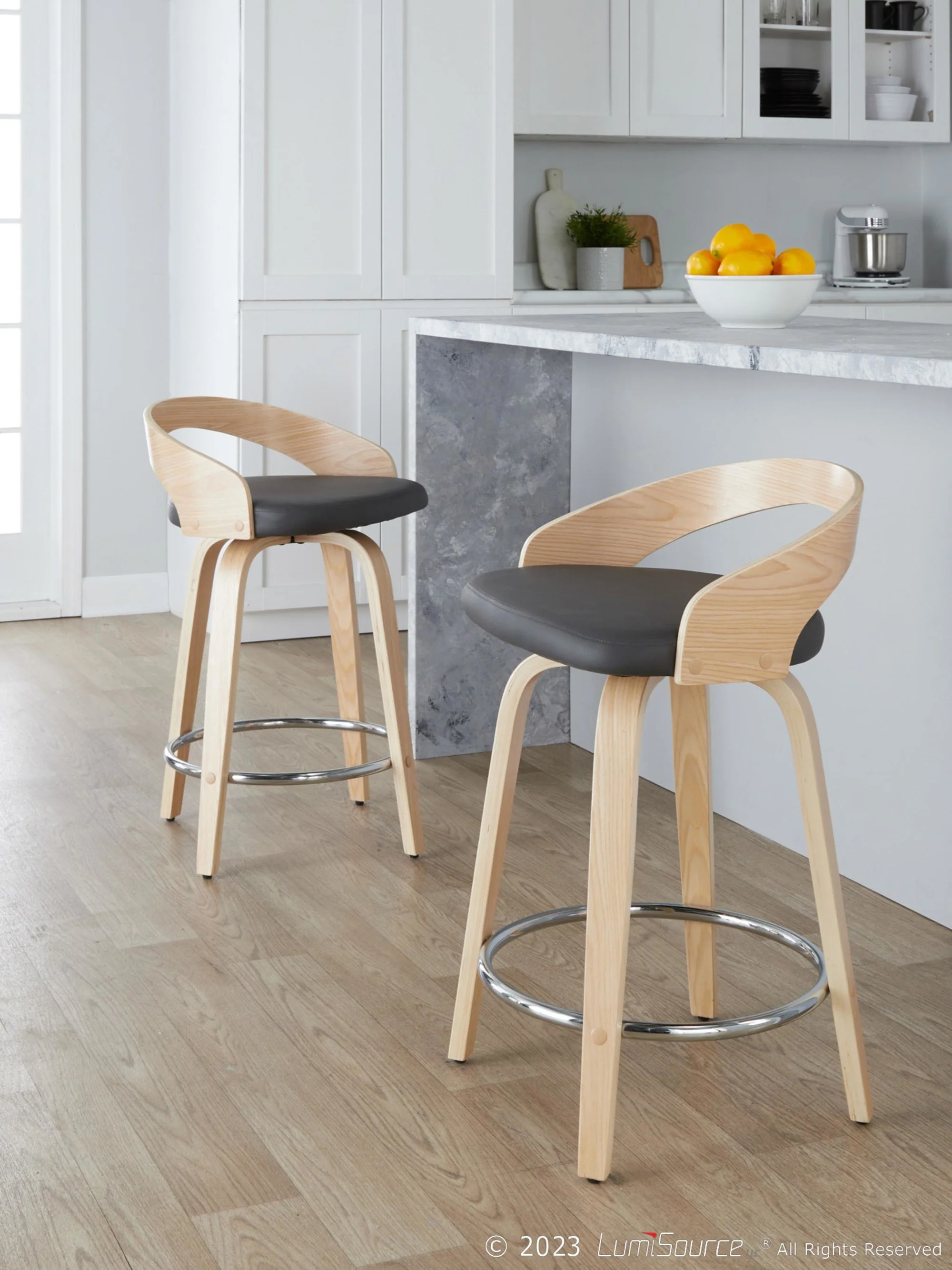 Grotto 24" Fixed-Height Counter Stool - Set of 2 By LumiSource - B24-GROTTOPU-GRTZR2 NANABN2 - Image 8
