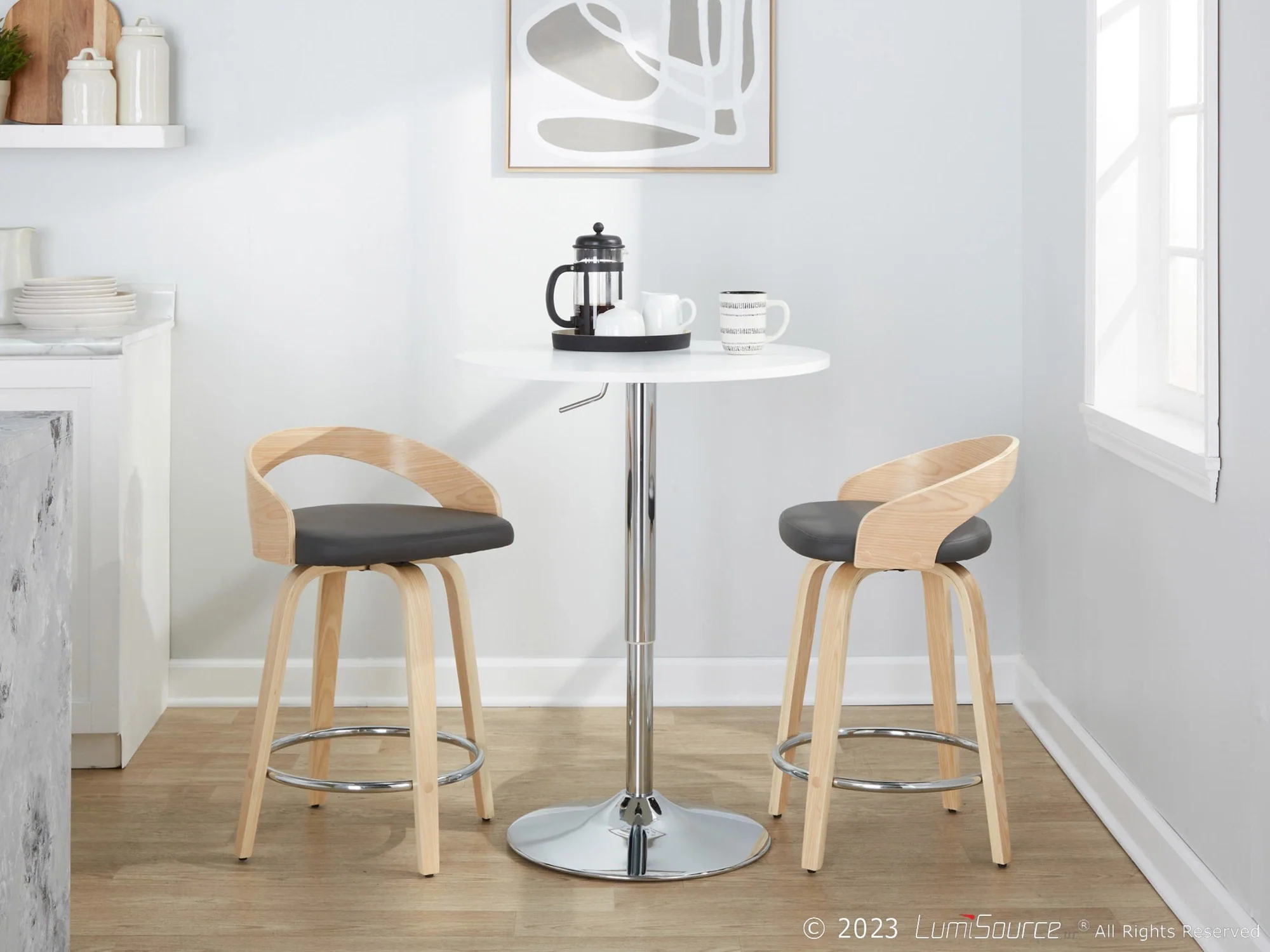 Grotto 24" Fixed-Height Counter Stool - Set of 2 By LumiSource - B24-GROTTOPU-GRTZR2 NANABN2 - Image 9