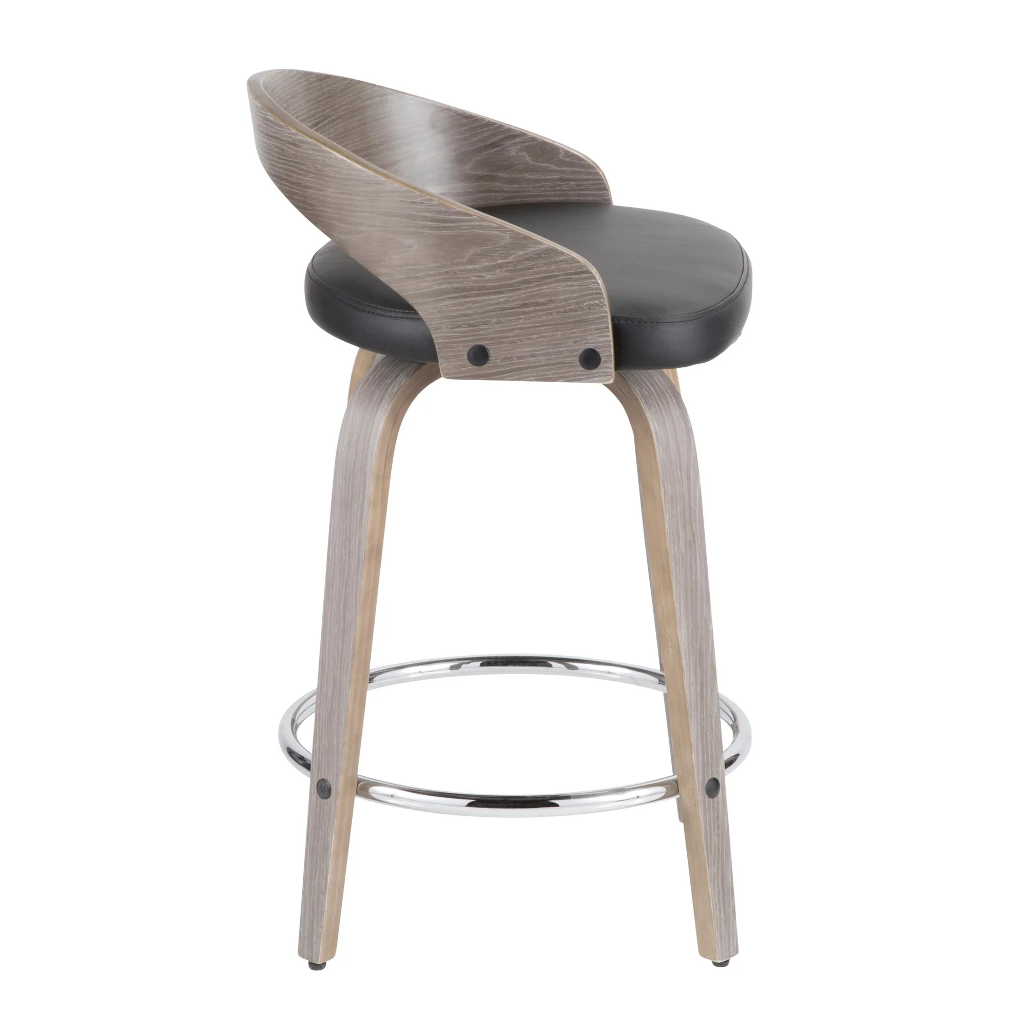 Grotto 25" Fixed Height Counter Stool - Set of 2 Black By LumiSource - Image 10
