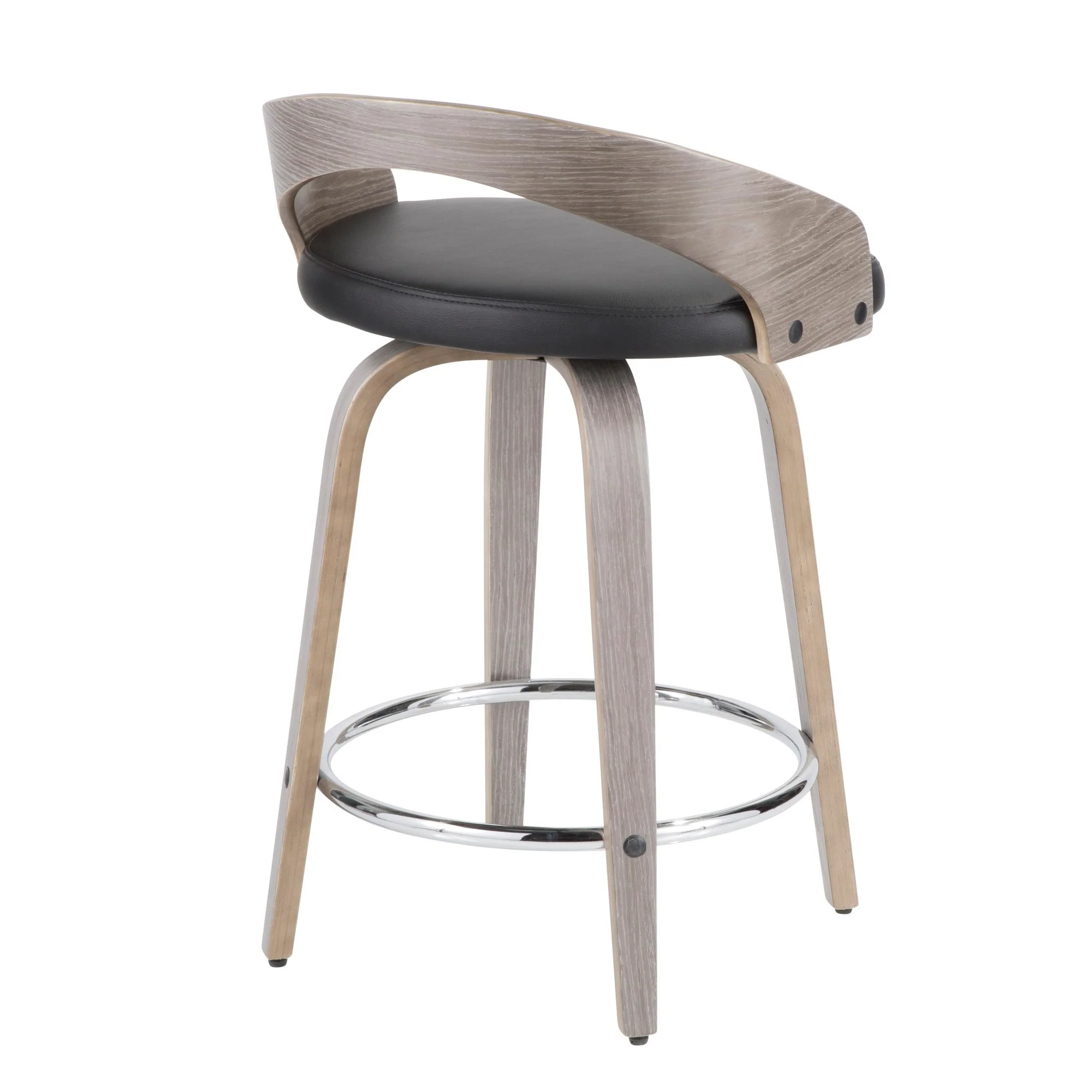 Grotto 25" Fixed Height Counter Stool - Set of 2 Black By LumiSource - Image 11