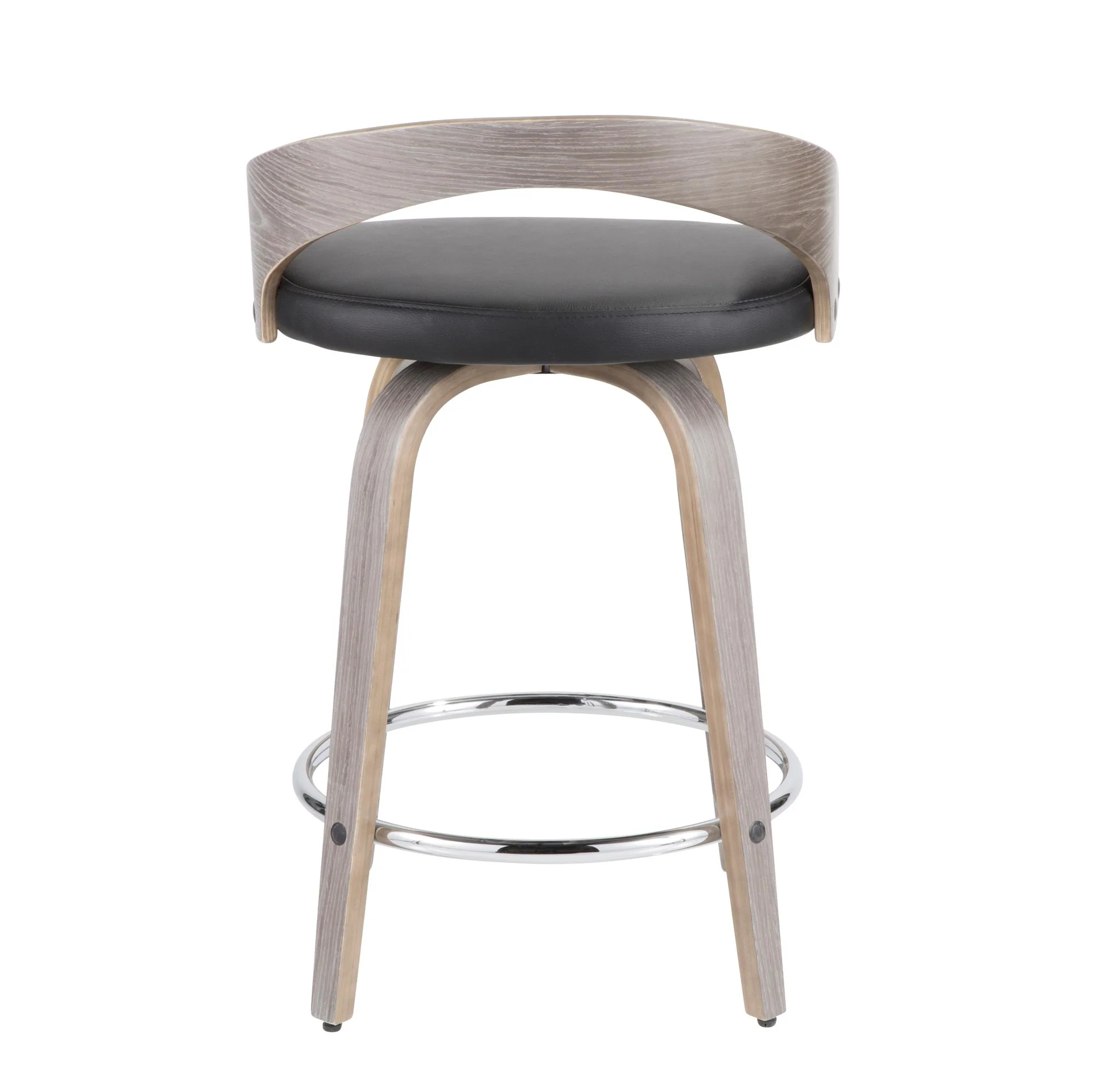Grotto 25" Fixed Height Counter Stool - Set of 2 Black By LumiSource - Image 3