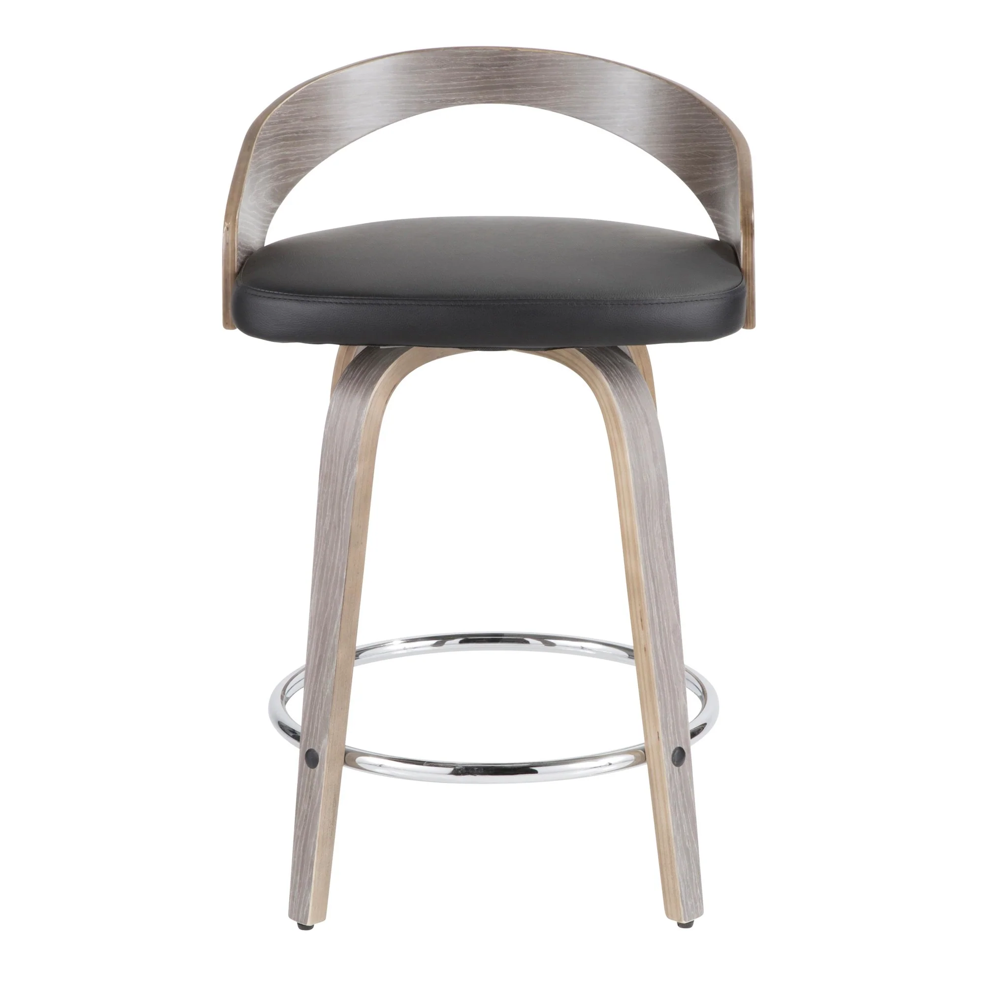 Grotto 25" Fixed Height Counter Stool - Set of 2 Black By LumiSource - Image 4