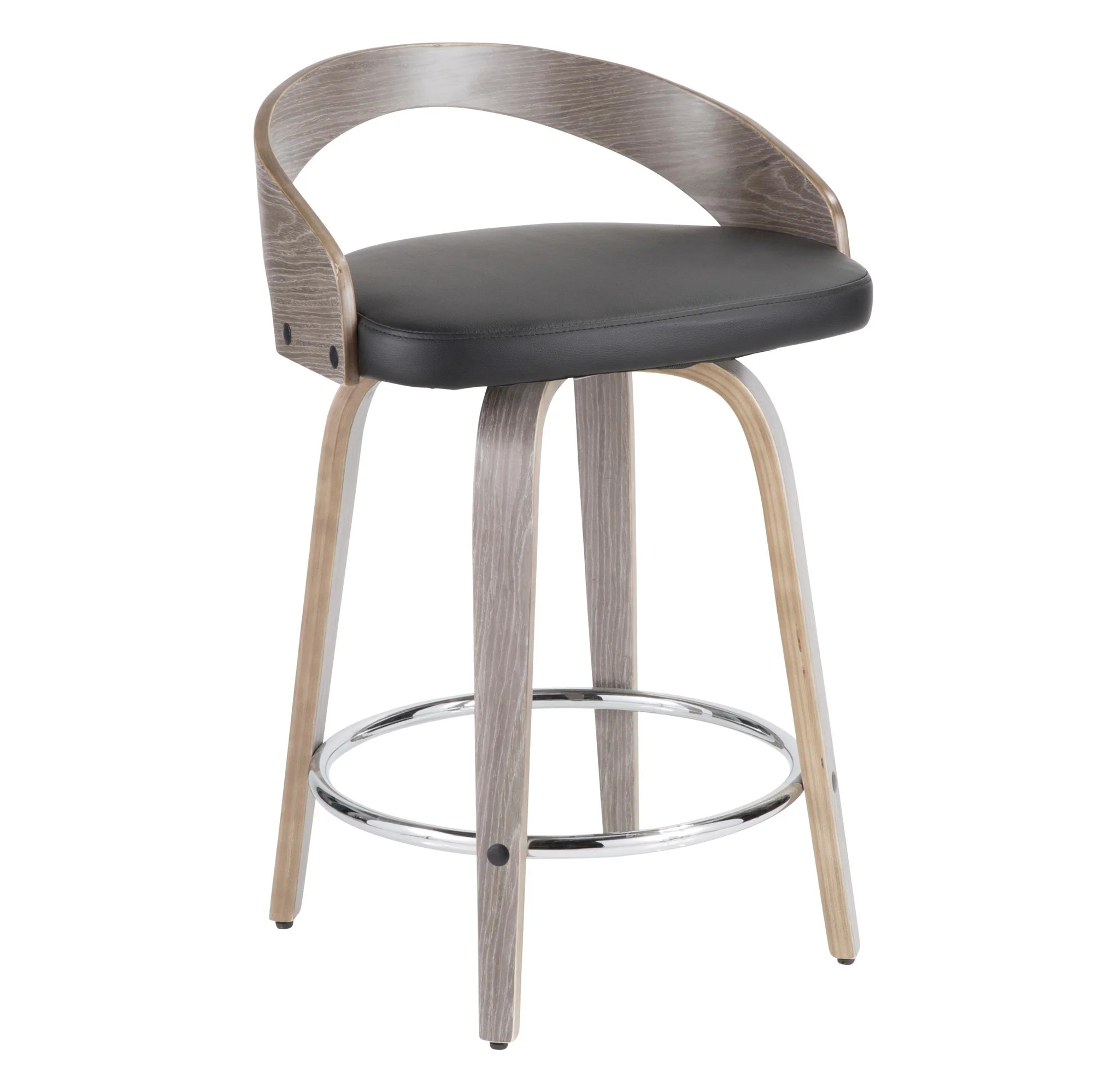 Grotto 25" Fixed Height Counter Stool - Set of 2 Black By LumiSource - Image 9
