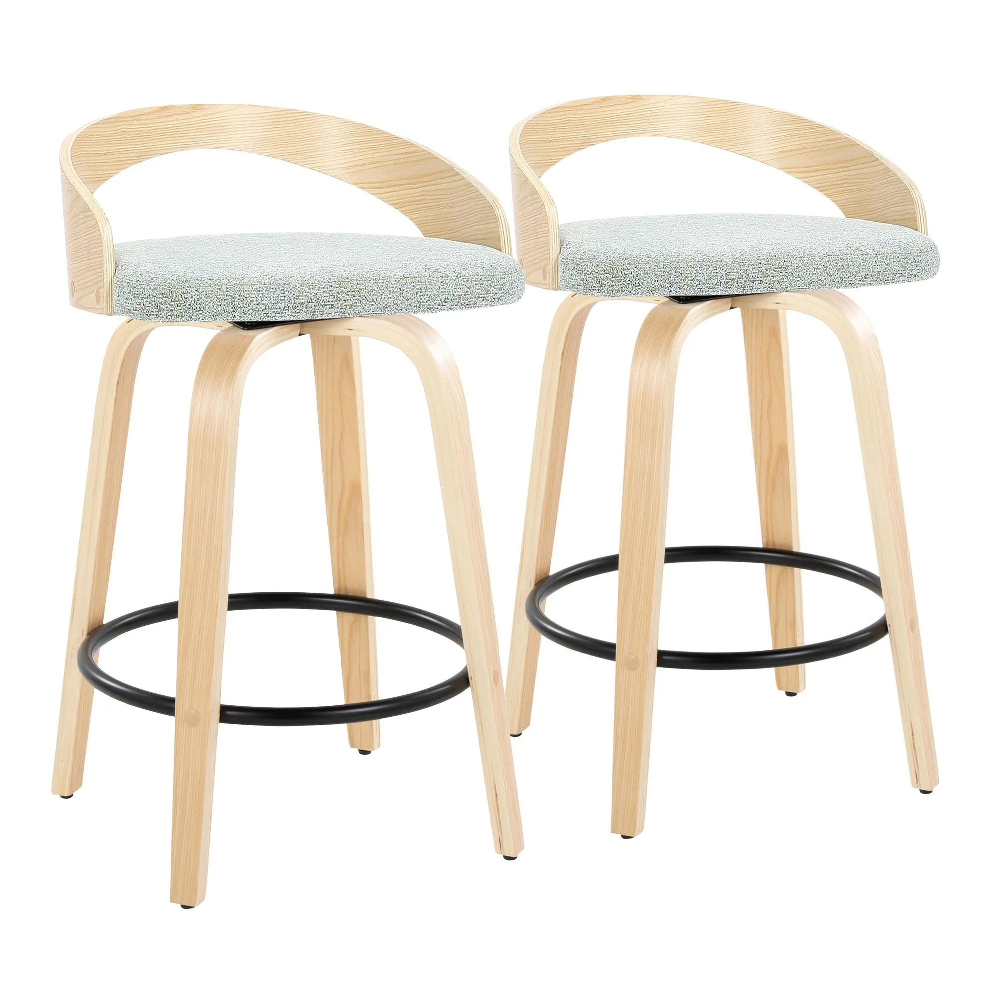 Grotto 26" Fixed-Height Counter Stool - Set of 2 By LumiSource - B26-GROTTO-GRTZQ2 NANAGN2 - Image 3
