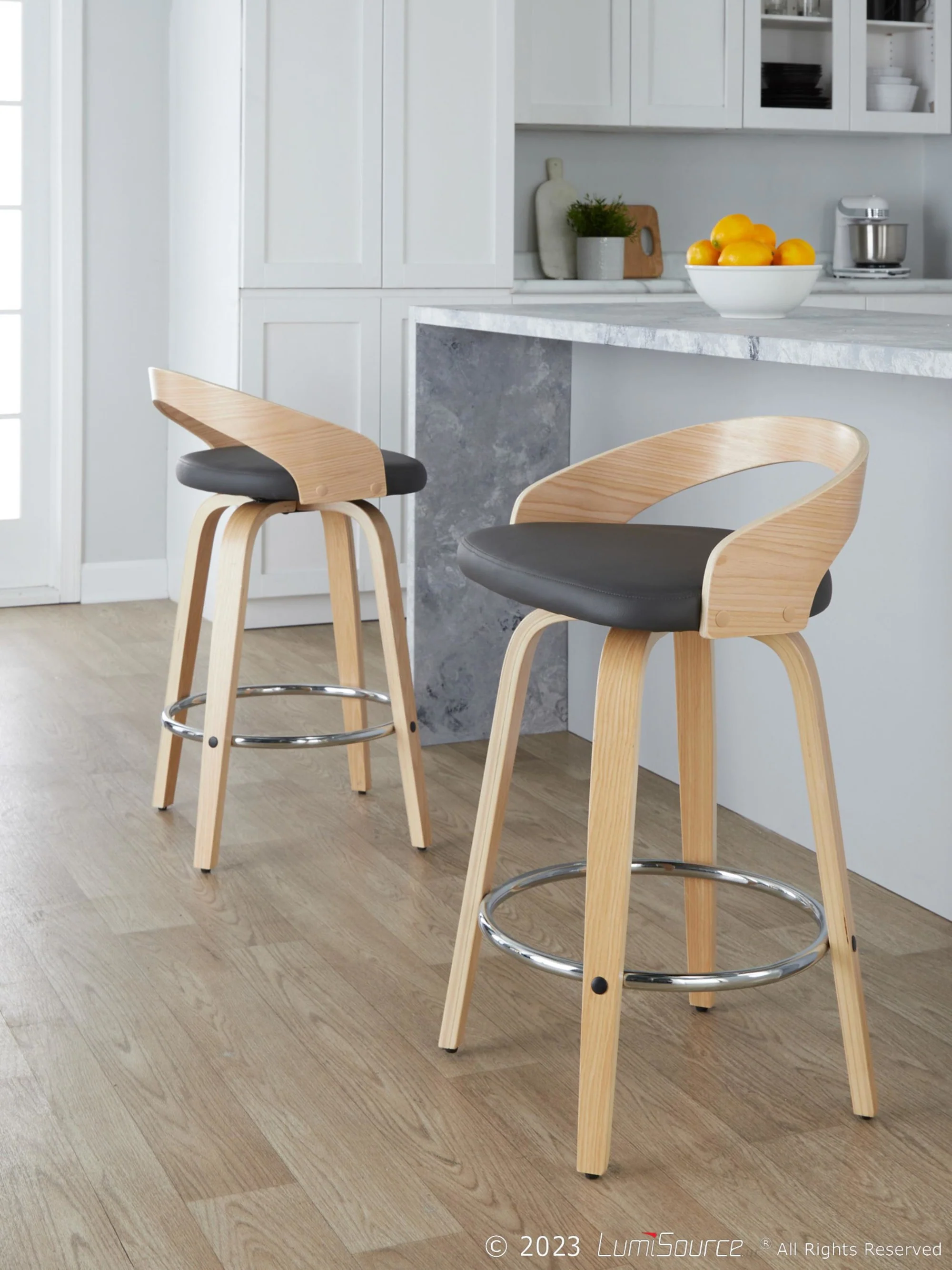 Grotto 26" Fixed-Height Counter Stool - Set of 2 By LumiSource - B26-GROTTOPU-GRTZR2 NANABN2 - Image 11