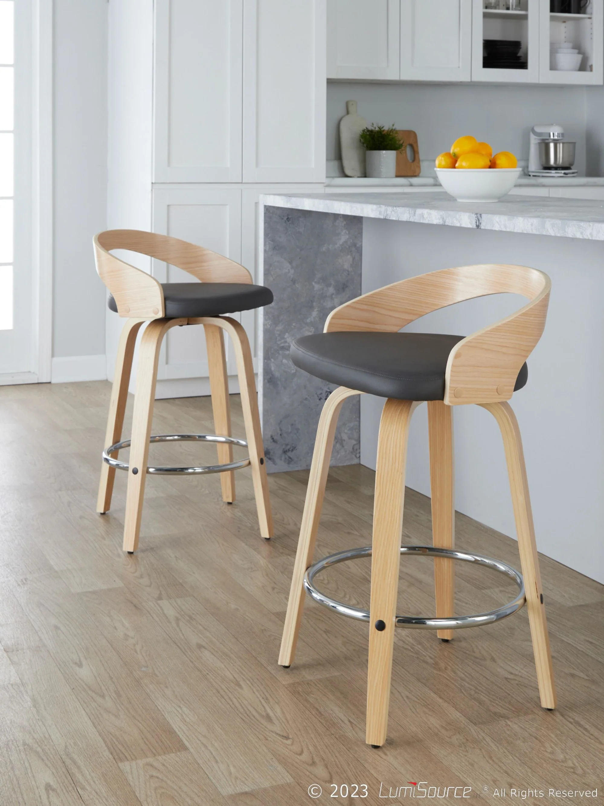 Grotto 26" Fixed-Height Counter Stool - Set of 2 By LumiSource - B26-GROTTOPU-GRTZR2 NANABN2 - Image 12