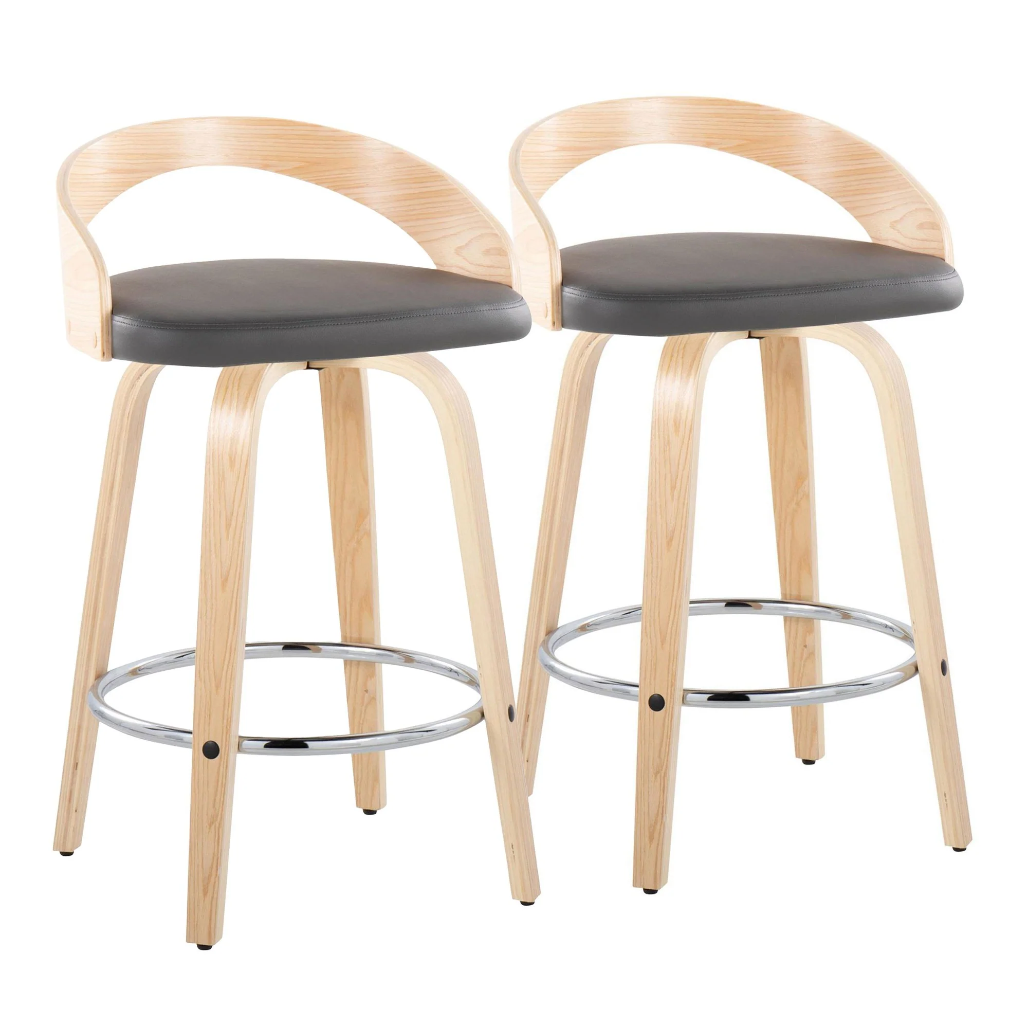 Grotto 26" Fixed-Height Counter Stool - Set of 2 By LumiSource - B26-GROTTOPU-GRTZR2 NANABN2 - Image 15