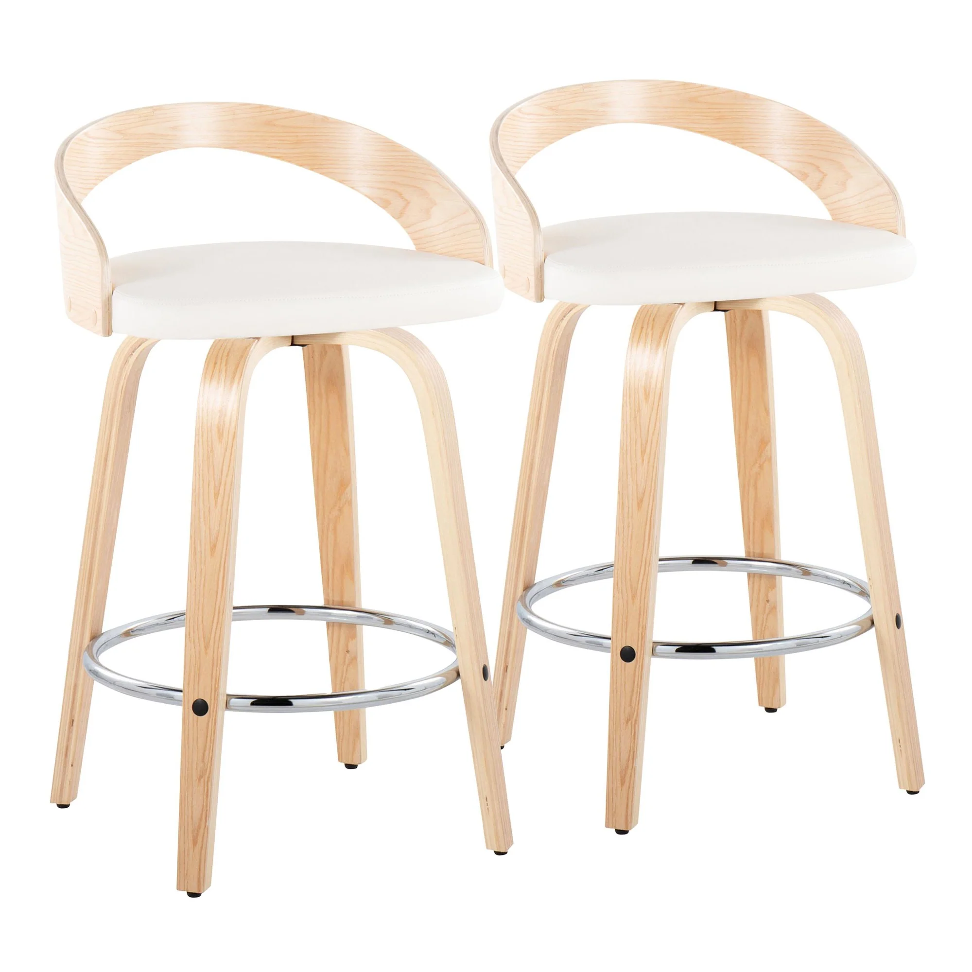 Grotto 26" Fixed-Height Counter Stool - Set of 2 By LumiSource - B26-GROTTOPU-GRTZR2 NANABN2 - Image 25