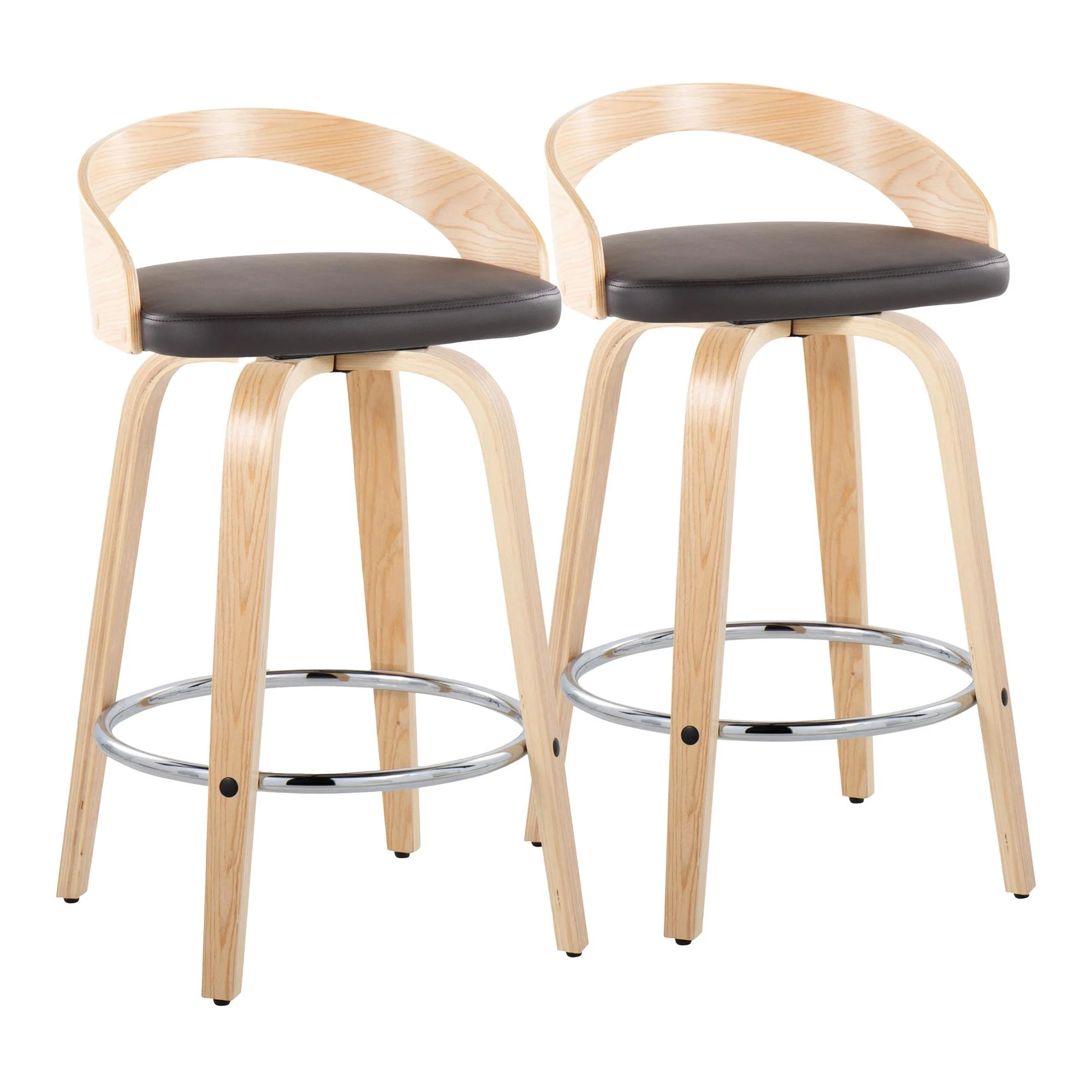 Grotto 26" Fixed-Height Counter Stool - Set of 2 By LumiSource - B26-GROTTOPU-GRTZR2 NANABN2 - Image 5