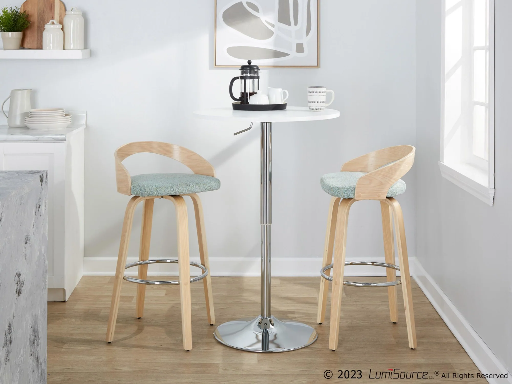Grotto 30" Fixed-Height Barstool - Set of 2 By LumiSource - B30-GROTTOFB-GRTZR2 NANALGN2 - Image 3
