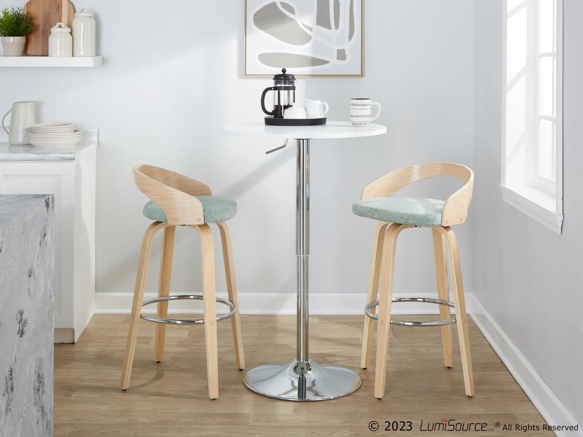 Grotto 30" Fixed-Height Barstool - Set of 2 By LumiSource - B30-GROTTOFB-GRTZR2 NANALGN2 - Image 4
