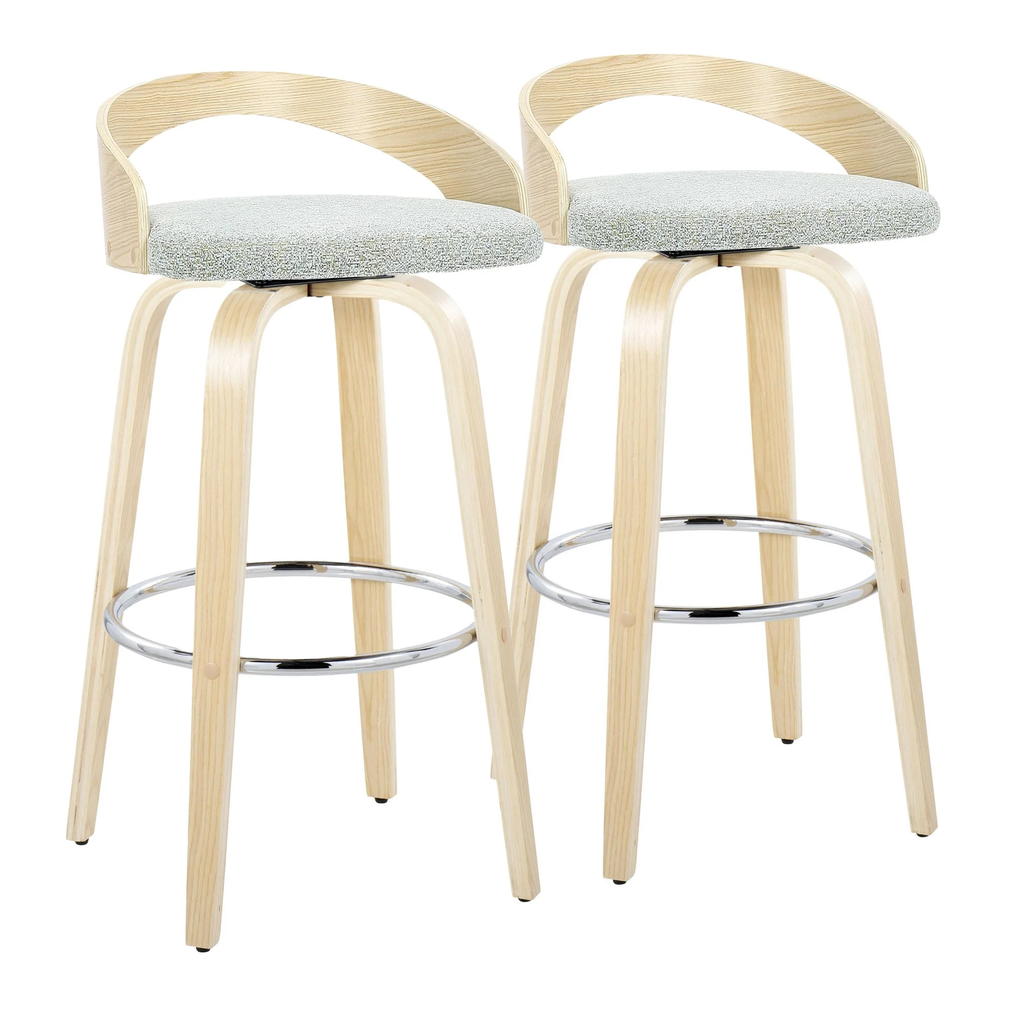 Grotto 30" Fixed-Height Barstool - Set of 2 By LumiSource - B30-GROTTOFB-GRTZR2 NANALGN2 - Image 5